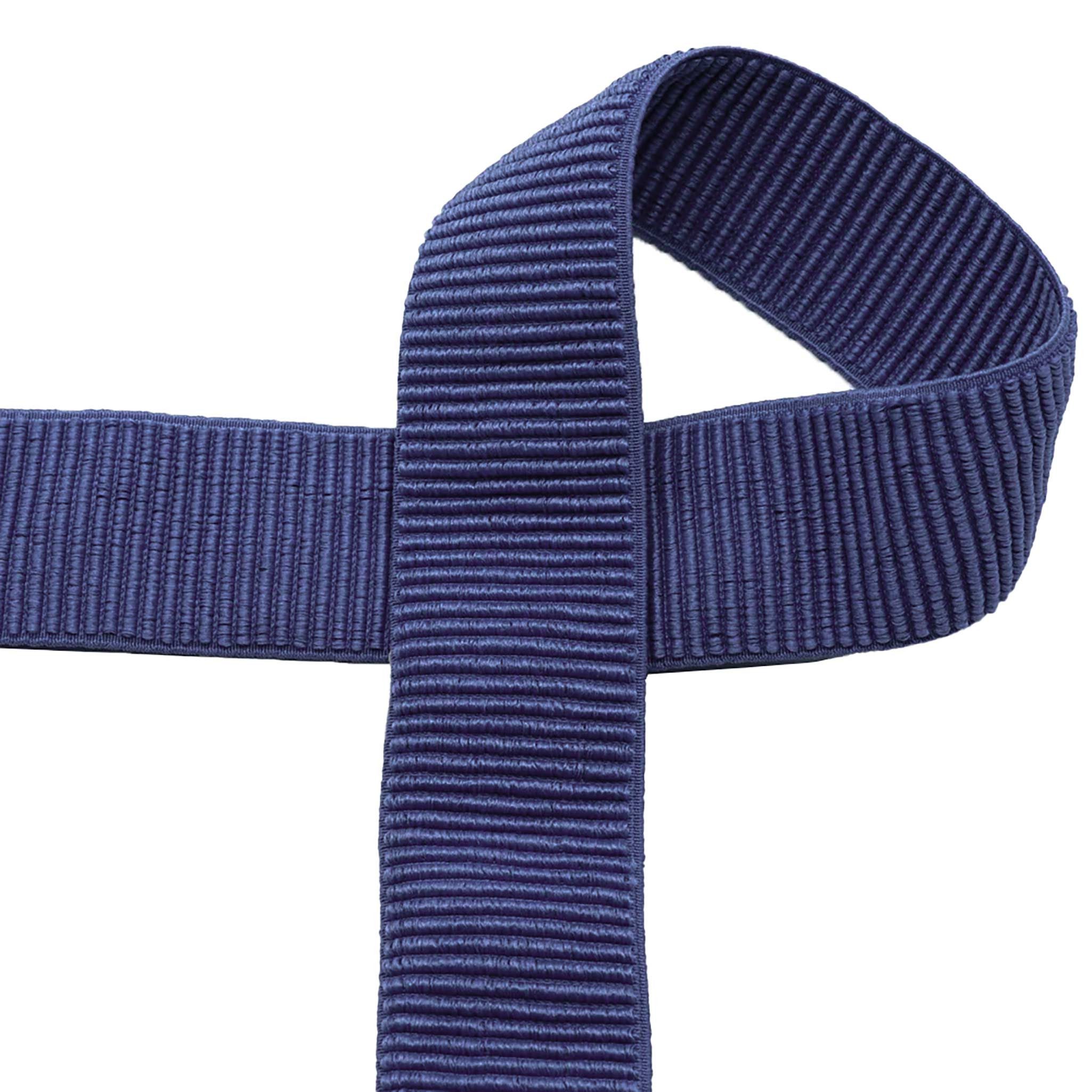 maDDma Webband Gummiband 50 mm Meterware Elastic Rib Band gerippt Bund Bündchen, blau
