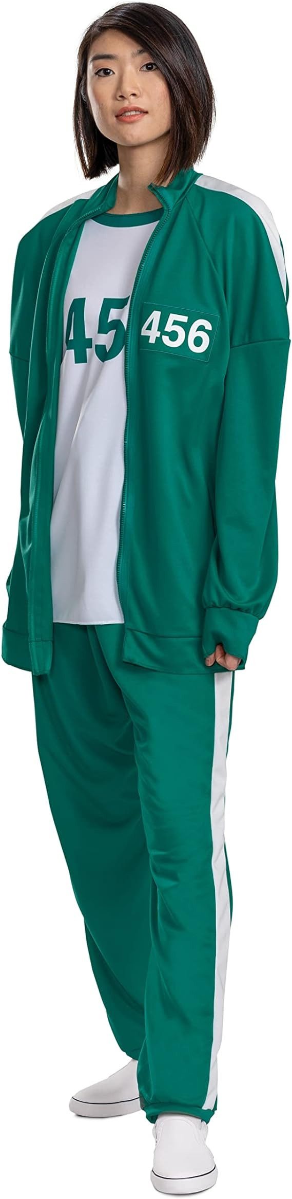 Disguise Kostüm Squid Game Spieler 456 Kostüm, Trainingsanzug mit Jacke und Hose