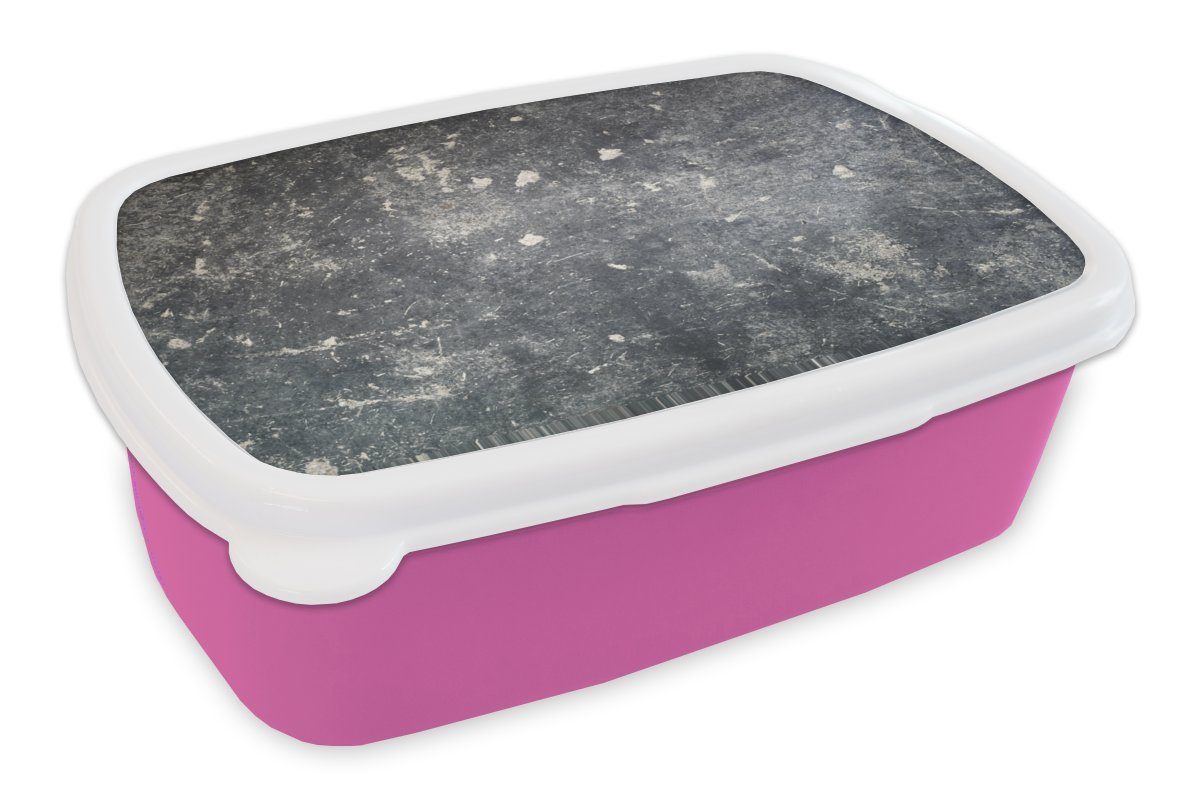 MuchoWow Lunchbox Grau - Wand - Wandfarbe, Kunststoff, (2-tlg), Brotbox für Erwachsene, Brotdose Kinder, Snackbox, Mädchen, Kunststoff rosa