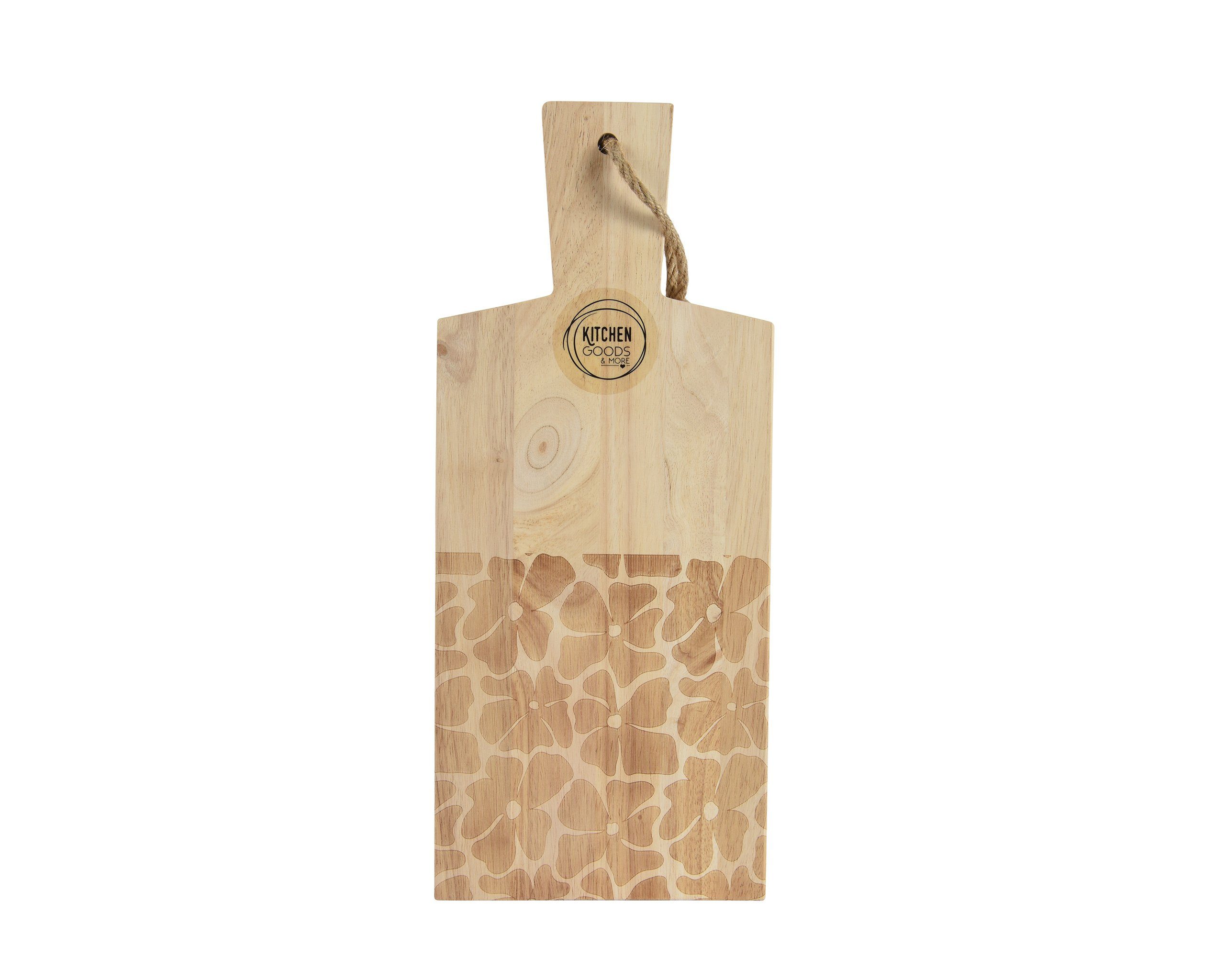 Decoris season decorations Schneidebrett, Holz, Schneidebrett 38x16cm Holz Mangoholz rechteckig mit Griff Natur Braun