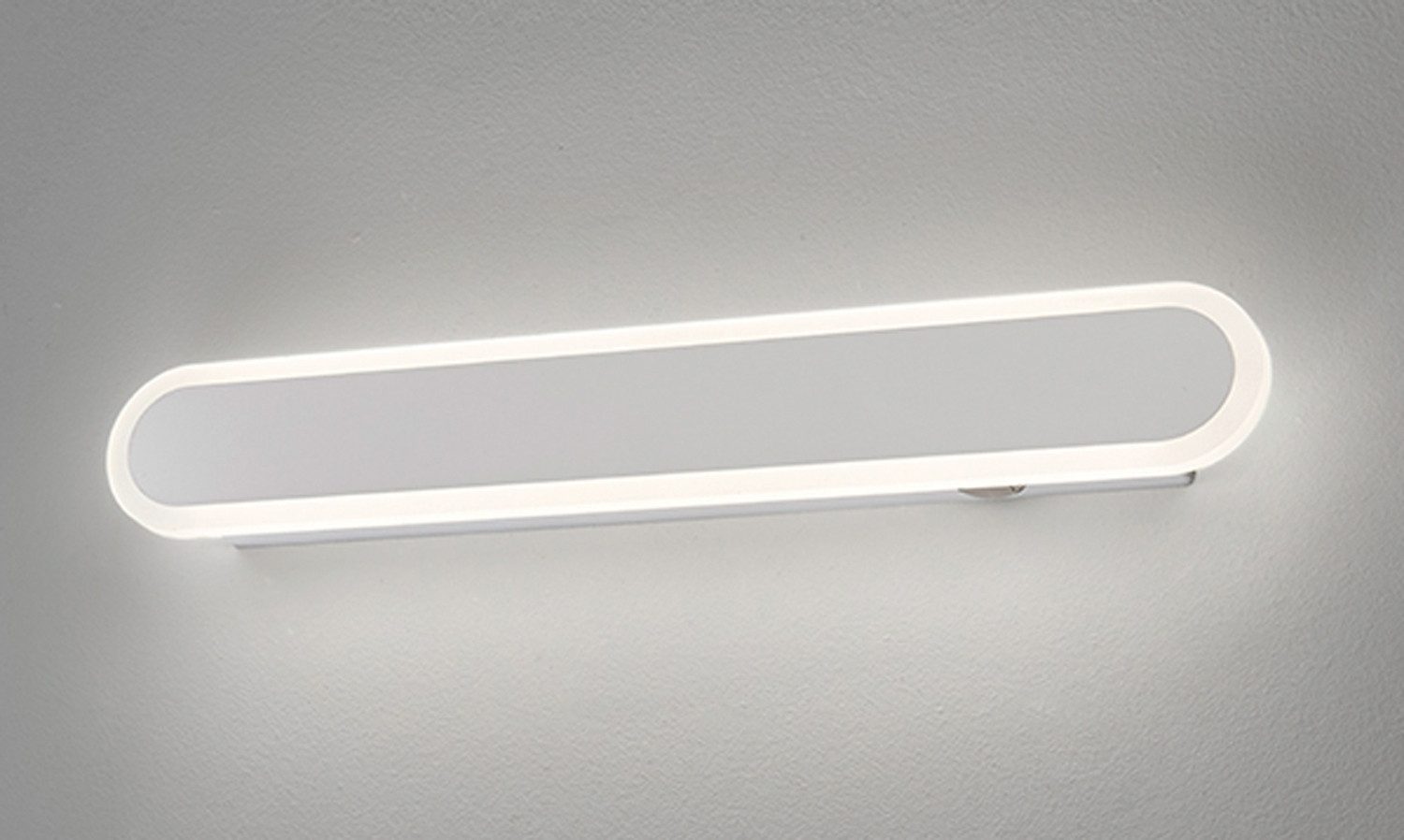 FISCHER & HONSEL LED Wandleuchte STRETTO, 1-flammig, Grau, Weiß, Acryl, Metall, Dimmfunktion, LED fest integriert, Extra-Warmweiß, B 39 x H 6 x T 5 cm