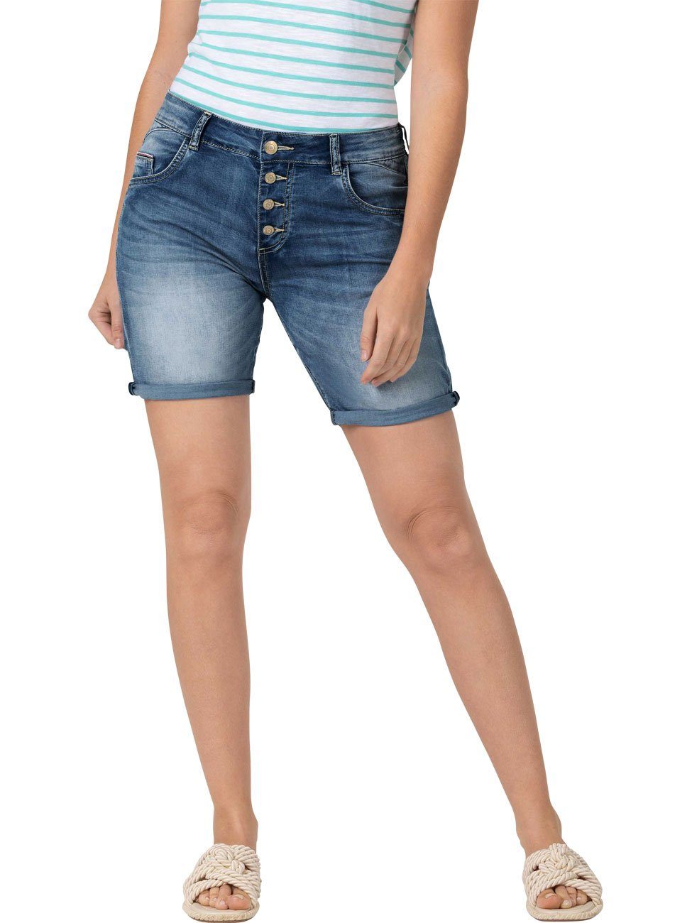 TIMEZONE Jeansshorts REGULAR JILLYTZ SHORT mit Stretch