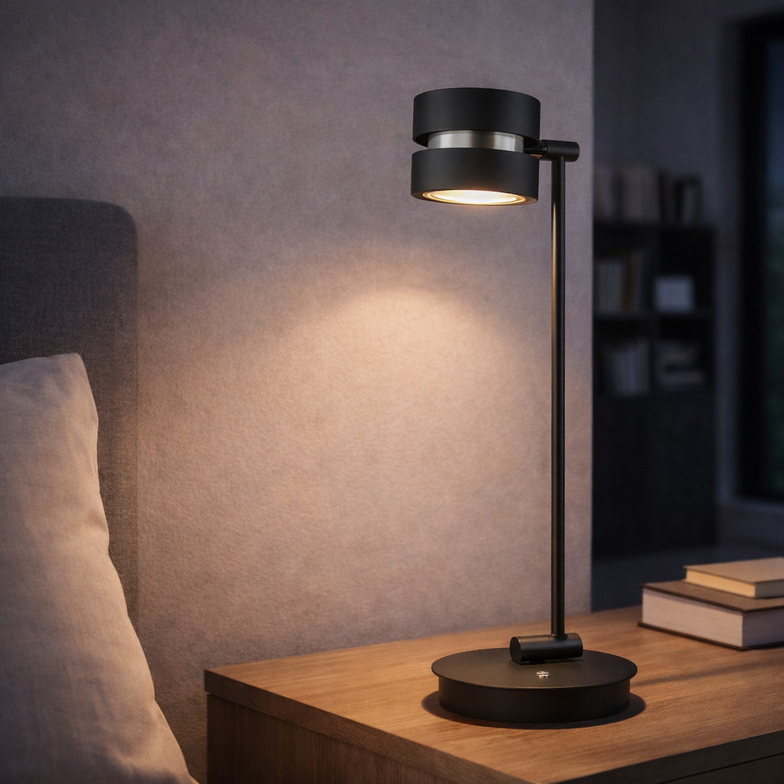 Lightbox Tischleuchte, LED fest integriert, Warmweiß, LED Stehlampe mit Touchdimmer - max. 1200lm - Ø 26 cm x 61 cm