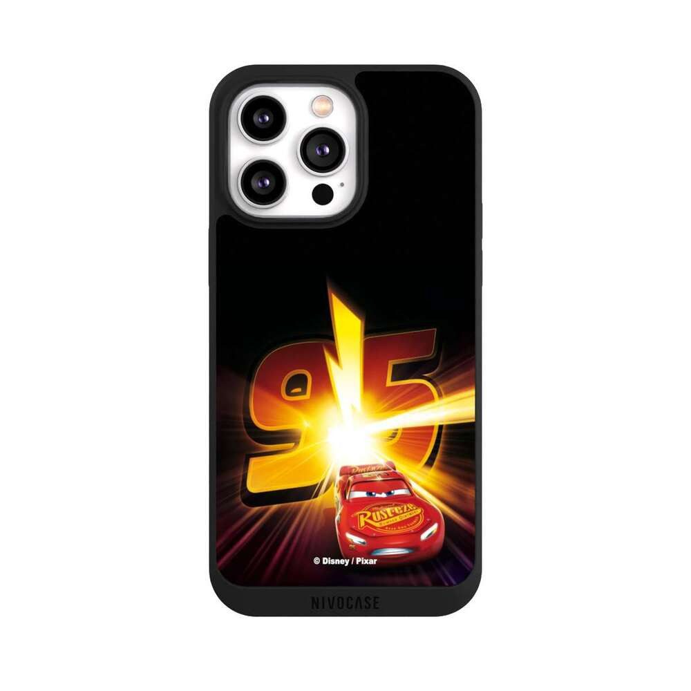NIVOCASE Handyhülle Offizielles Lizenzprodukt Cars Lightning Mcqueen 95 Cars3 Lightning 95, Apple iPhone 14 Pro Max Handyhülle Hülle NIVOpure Case Schwarz