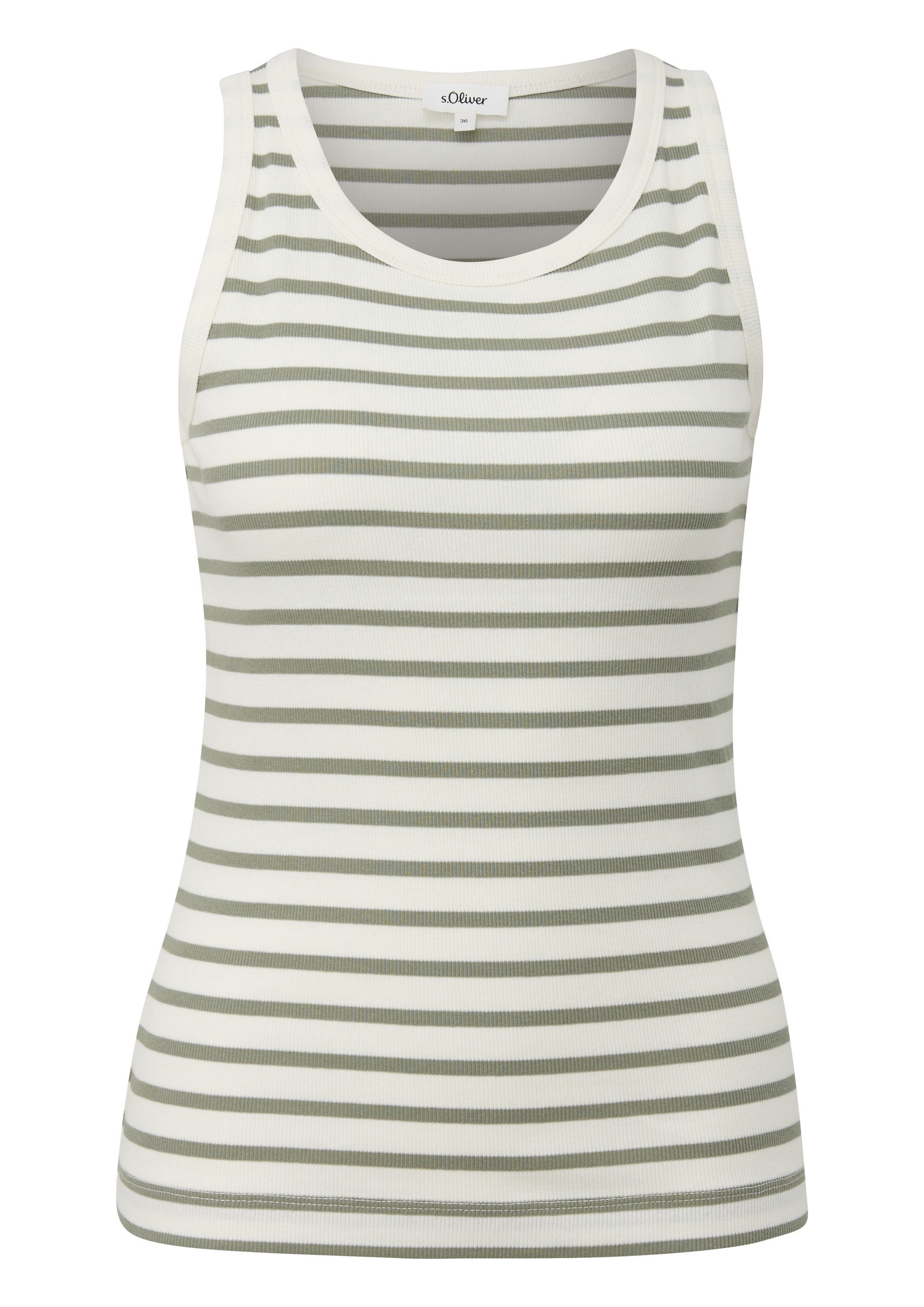 s.Oliver Muscleshirt T-Shirt Geripptes Tanktop im Slim Fit