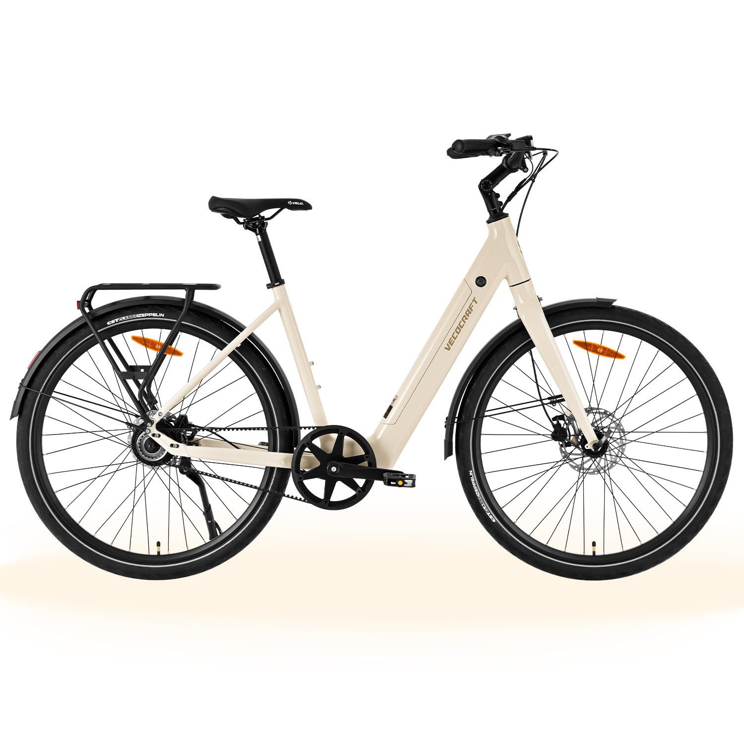 VECOCRAFT E-Bike Cityrad 28 Zoll Pedelec intelligenter Unterstützungsstufe 36V 10.4AH 45Nm LUNA, 1 Gang, 45Nm Heckmotor, 374,4 Wh, (hydraulische Scheibenbremsen, Gates Riemenantrieb, LCD-Display), StVZO E-Rennrad,leichte 23kg, ebike für Damen und Herren