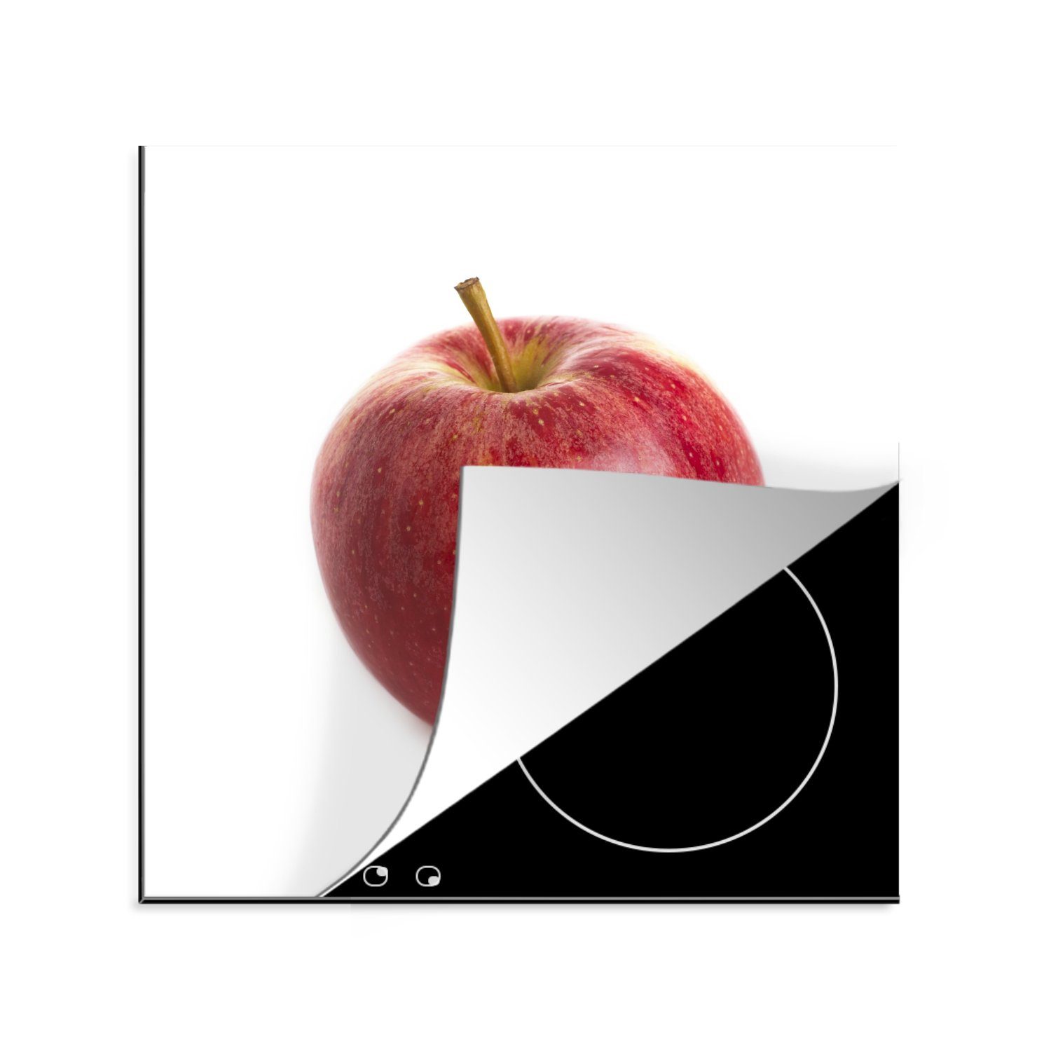 MuchoWow Herdblende-/Abdeckplatte Apfel - Rot - Obst, Vinyl, (1 tlg), 78x78 cm, Ceranfeldabdeckung, Arbeitsplatte für küche