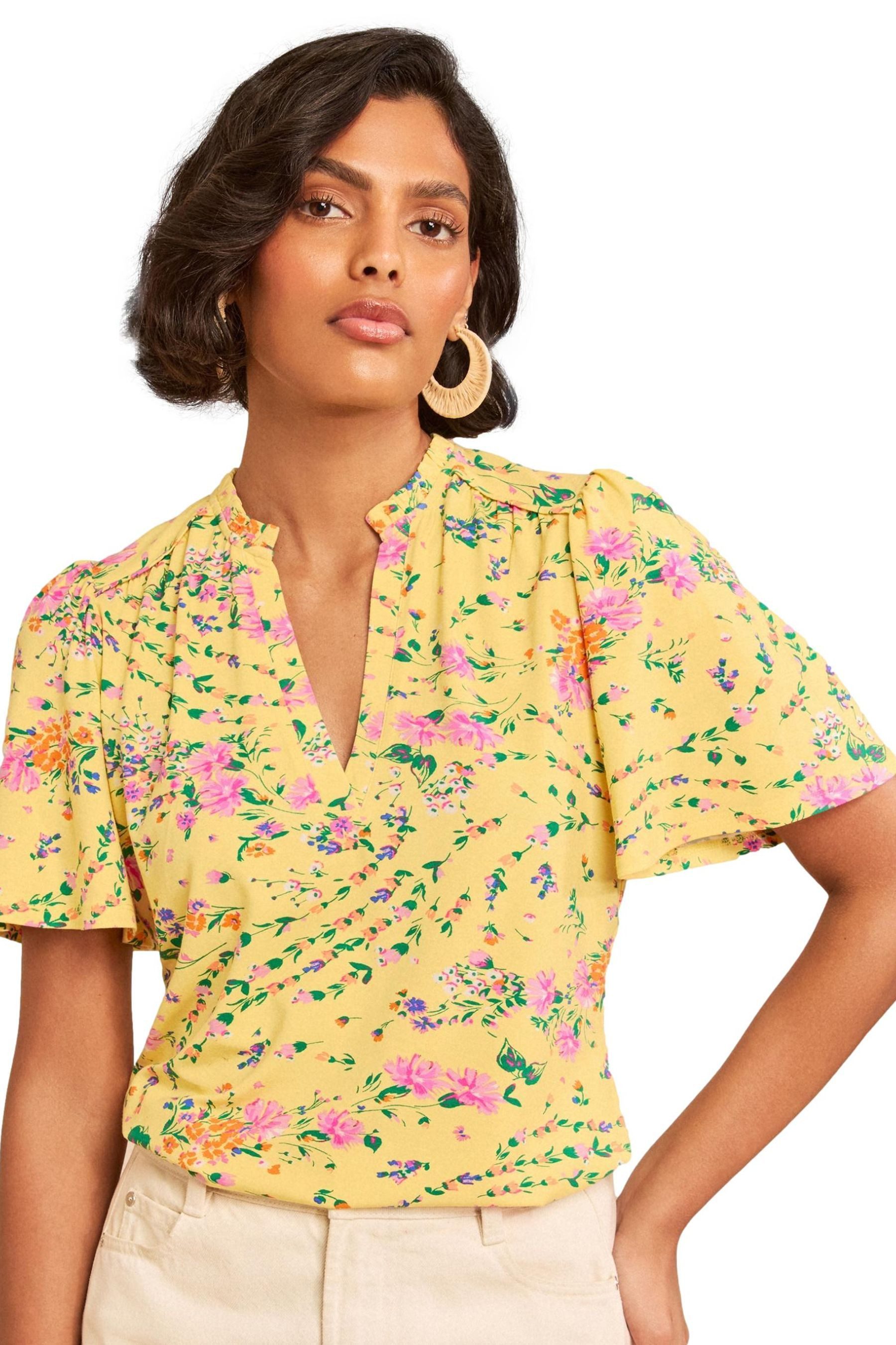 Love & Roses Blusentop Love & Roses Top mit Flatterärmeln (1-tlg)