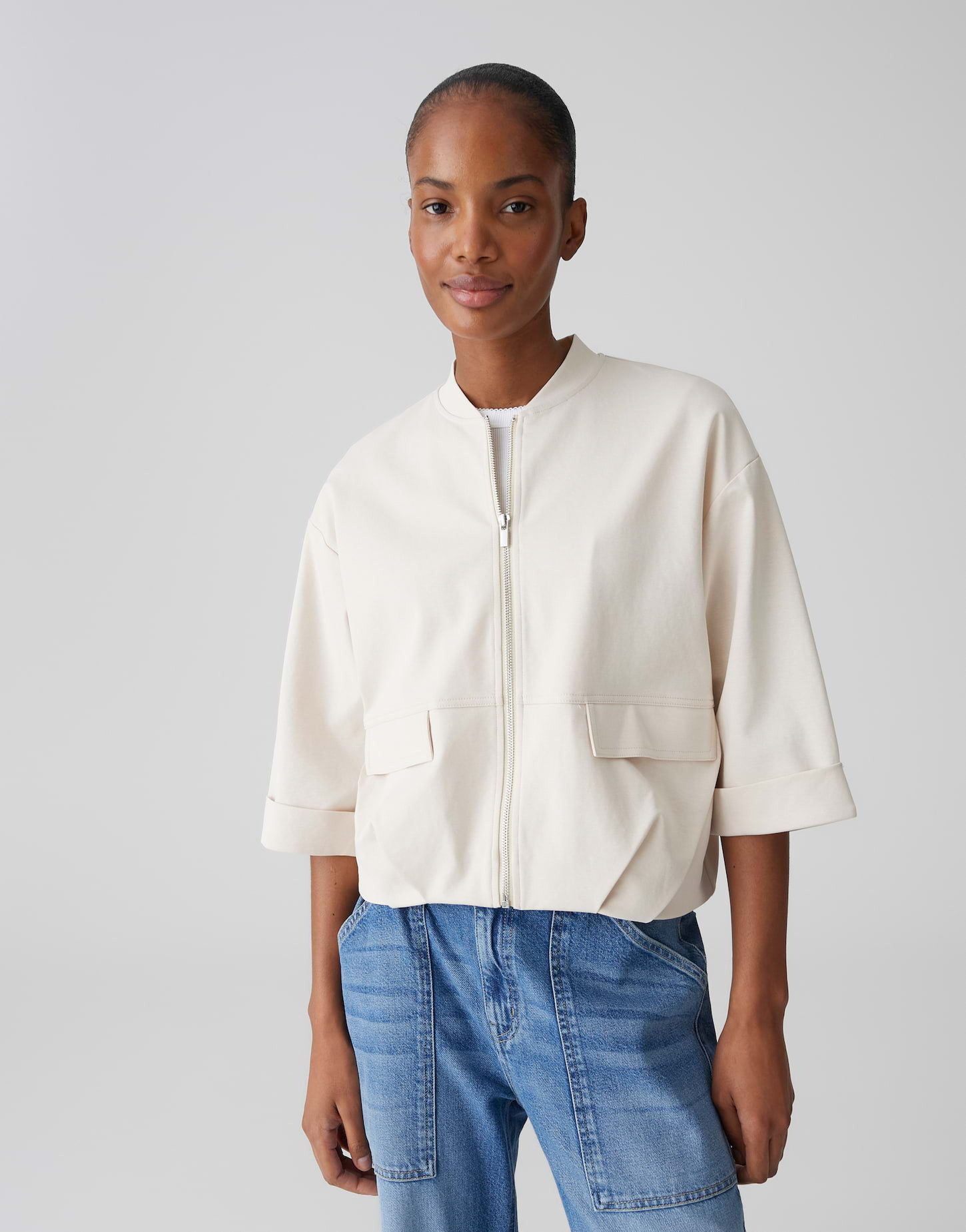 OPUS Sweater Sweatjacke im Blouson Stil Loose Fit günstig online kaufen