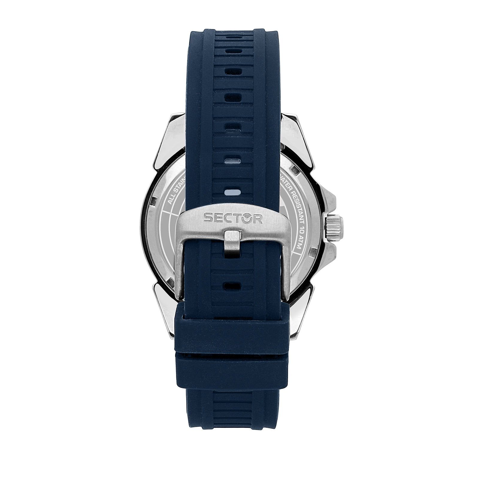 Silikonarmband 44mm), Herren Fashion Sector Armbanduhr (ca. Analog, groß rund, Quarzuhr Sector Herren blau, Armbanduhr