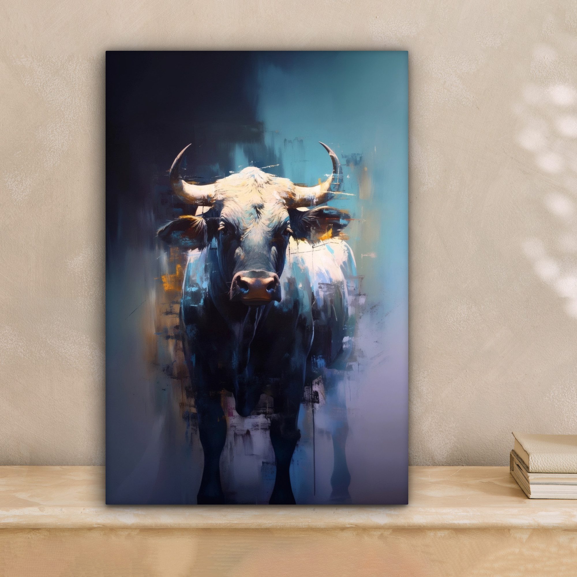 OneMillionCanvasses® Leinwandbild Taurus - Schwarz - Abstrakt - Hörner, Fot günstig online kaufen