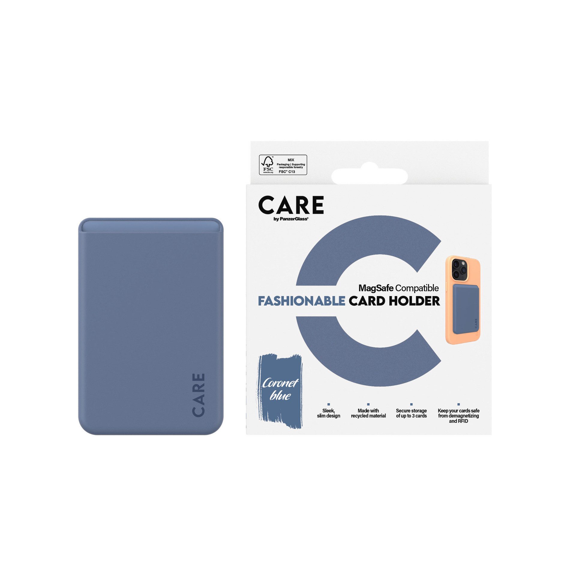 CARE by PanzerGlass Etui Fashionable Card Holder mit MagSafe für Apple iPhone, Kartenhalter, Schutzhülle, MagSafe Case, Schutzcase, stoßfest
