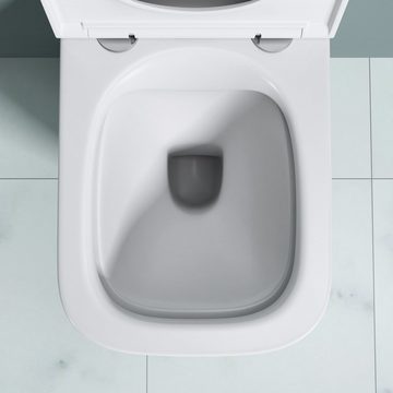 doporro Tiefspül-WC »doporro WC Spülrandlos Wand-WC Aachen inkl. Softclose Keramik Hänge-WC Tiefspül-Toilette«, wandhängend, Wandmontage