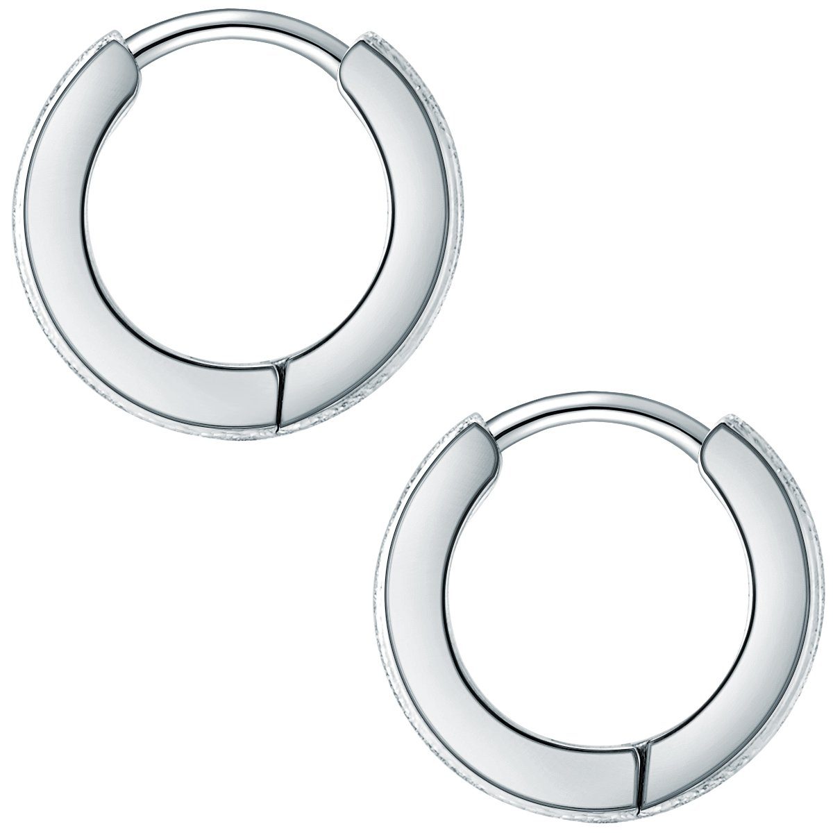 Eastside Paar Creolen Ohrschmuck aus Edelstahl, in Silber, aus Edelstahl – Bild 3 von 4