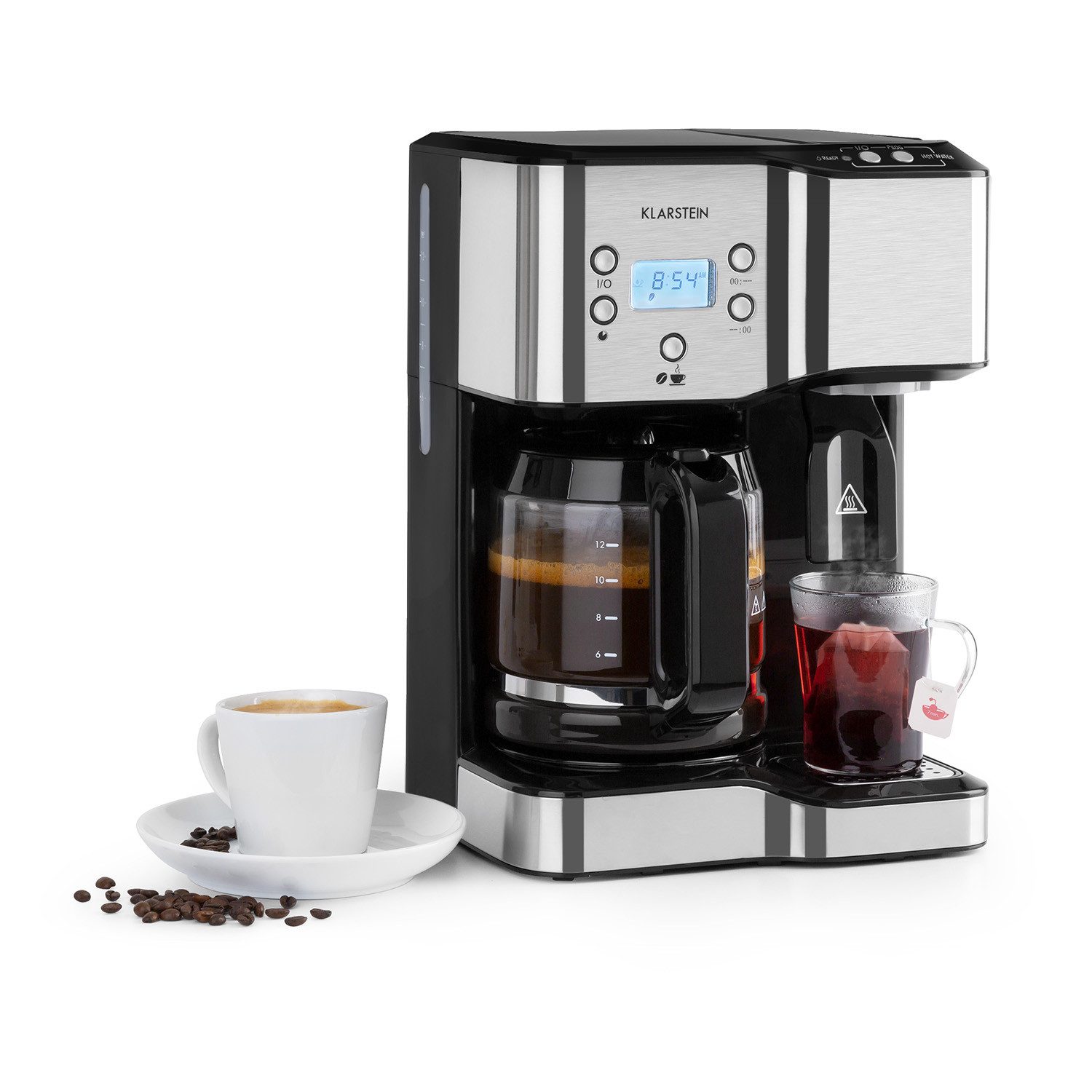 Klarstein Filterkaffeemaschine 10035476, 1.8l Kaffeekanne, dank LC-Display, einfacher Tasten-Bedienung und Timer-Funktion