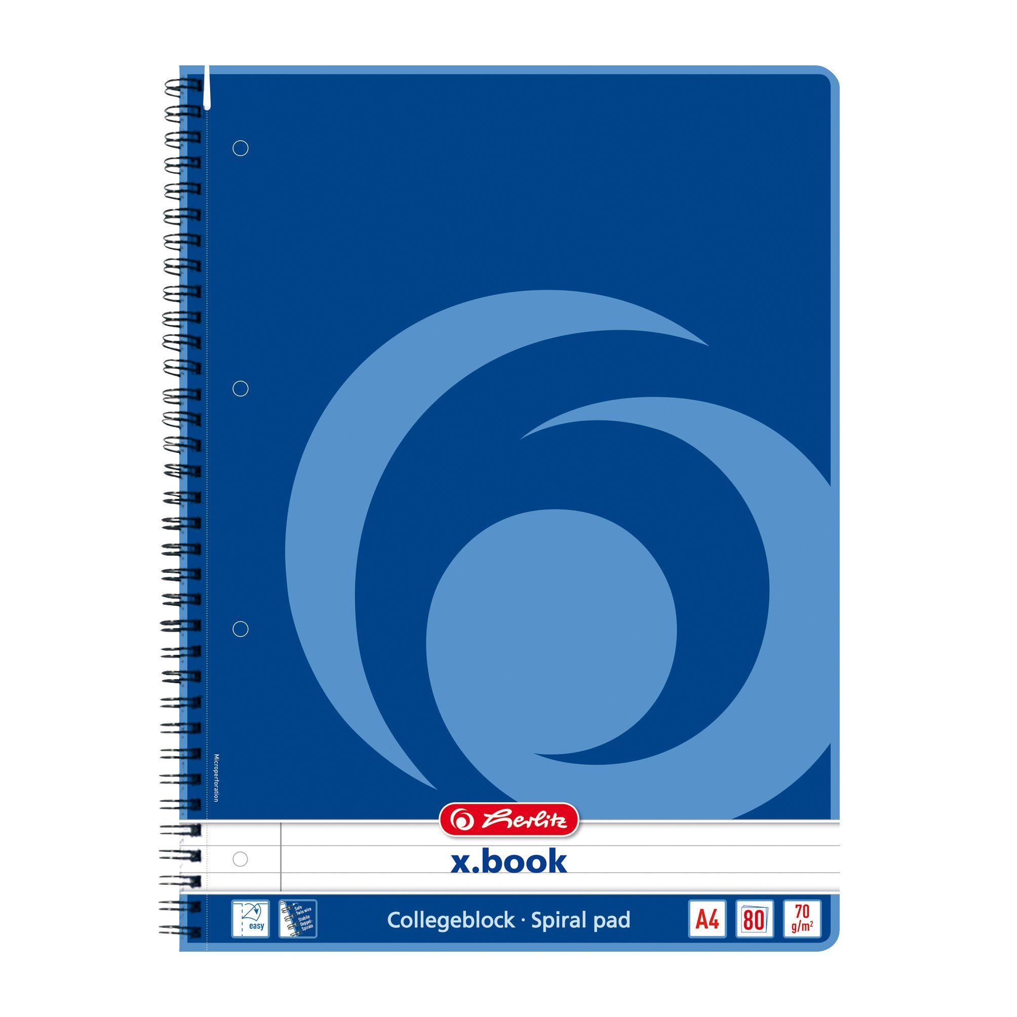 Collegeblock 5x Herlitz Collegeblock / DIN A4 / Spiralblock / liniert / 80 Blatt