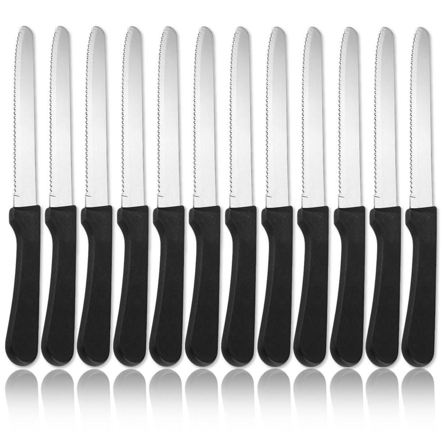LuxusKollektion Steakmesser Steakmesser-Set 12er, Edelstahl, gezackt