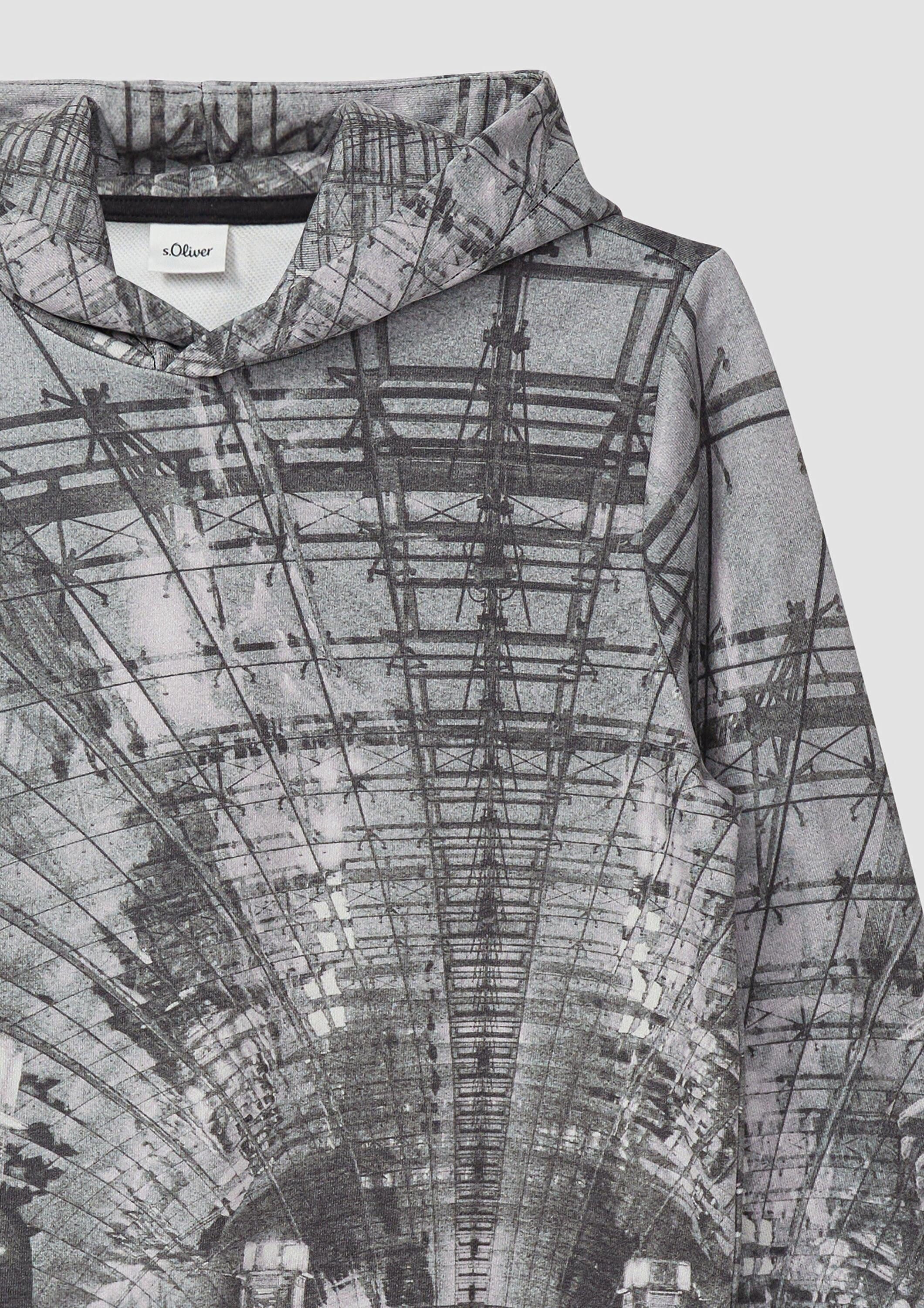 s.Oliver Sweatshirt Sweatshirt Hoodie mit All-over-Print