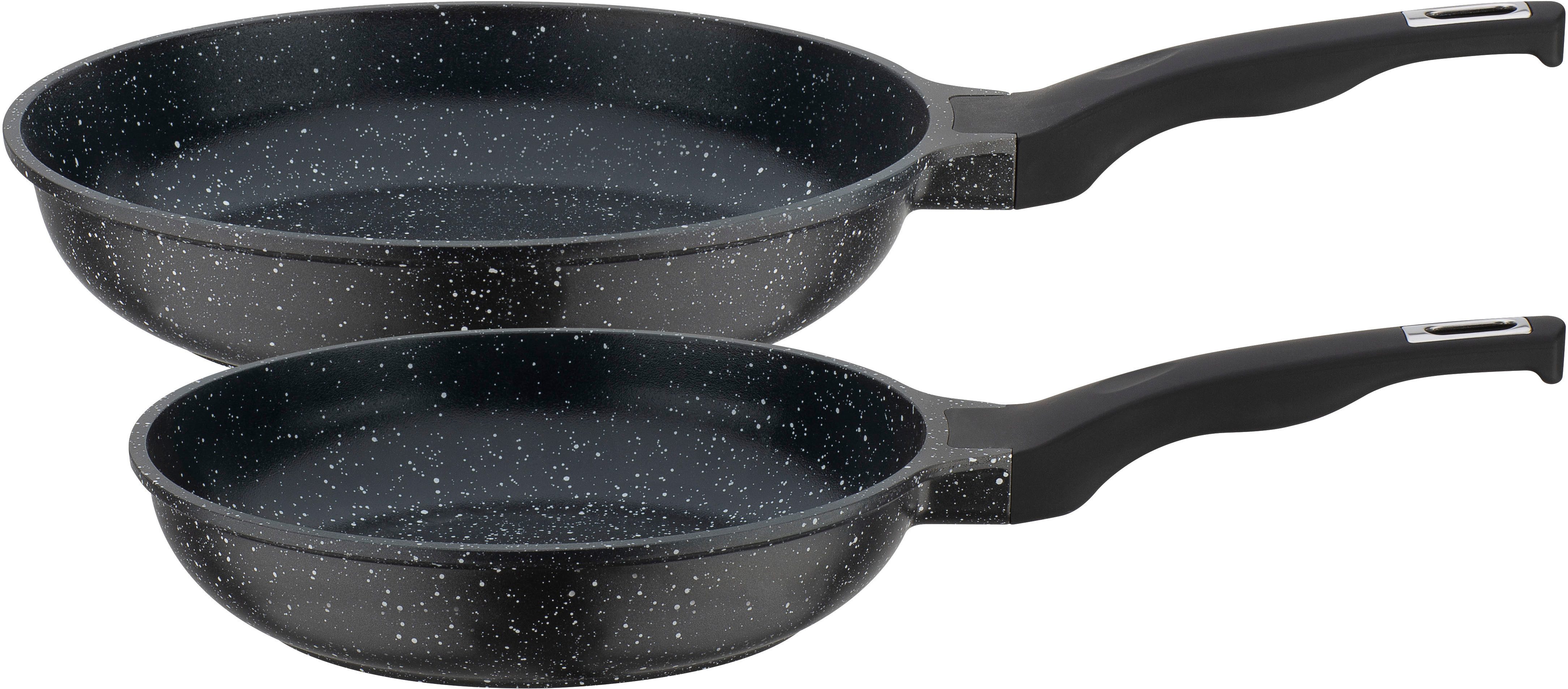 GSW Сковороди-Set Titanium Granit Advanced, Aluminiumguss (Set, 2-tlg), Сковороди-Set aus Aluminium-Guss mit Antihaft-Versiegelung