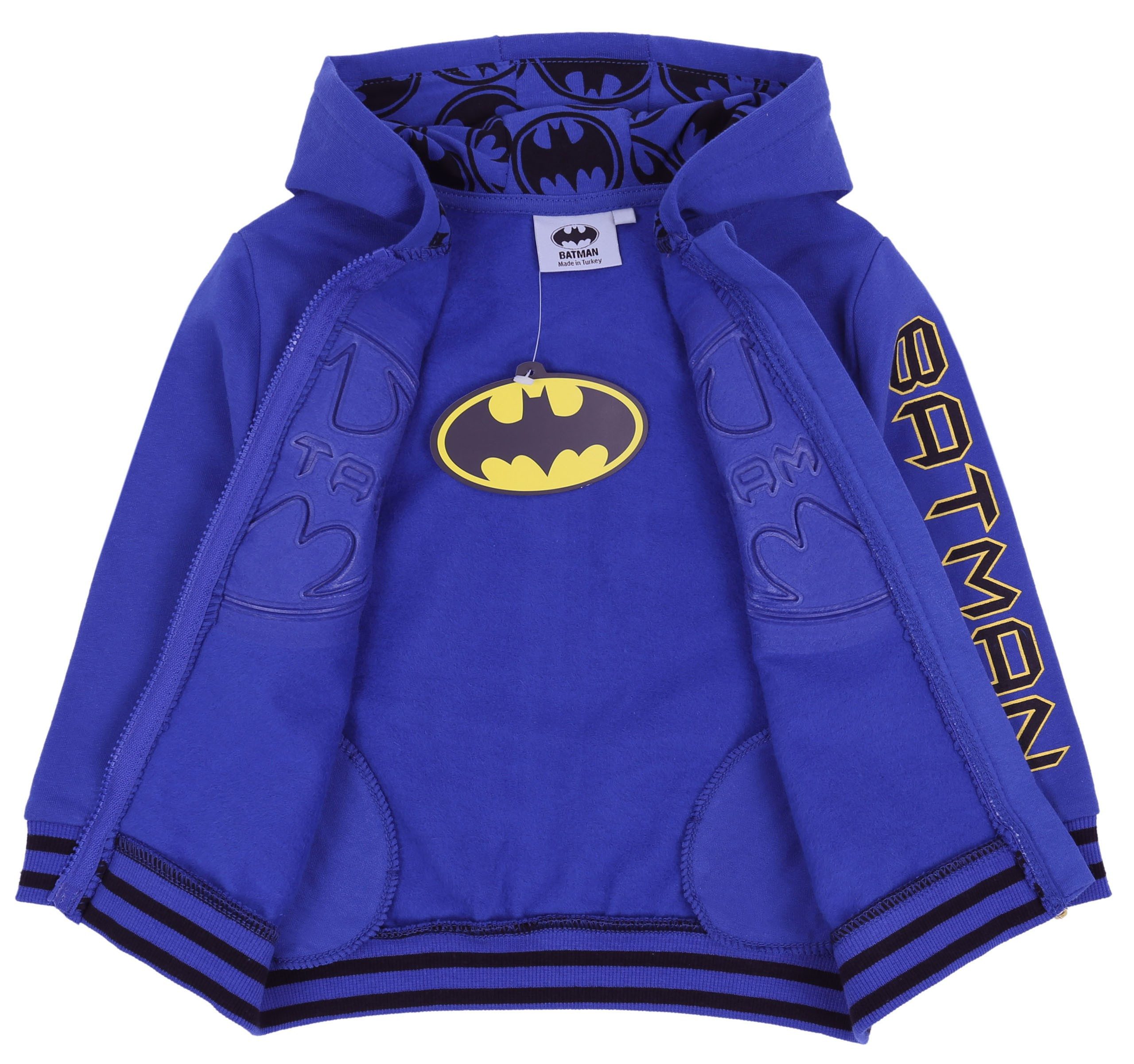 Batman Kapuzensweatshirt Blaues Sweatshirt mit Reißverschluss BATMAN DC COMICS 3-4 Jahre