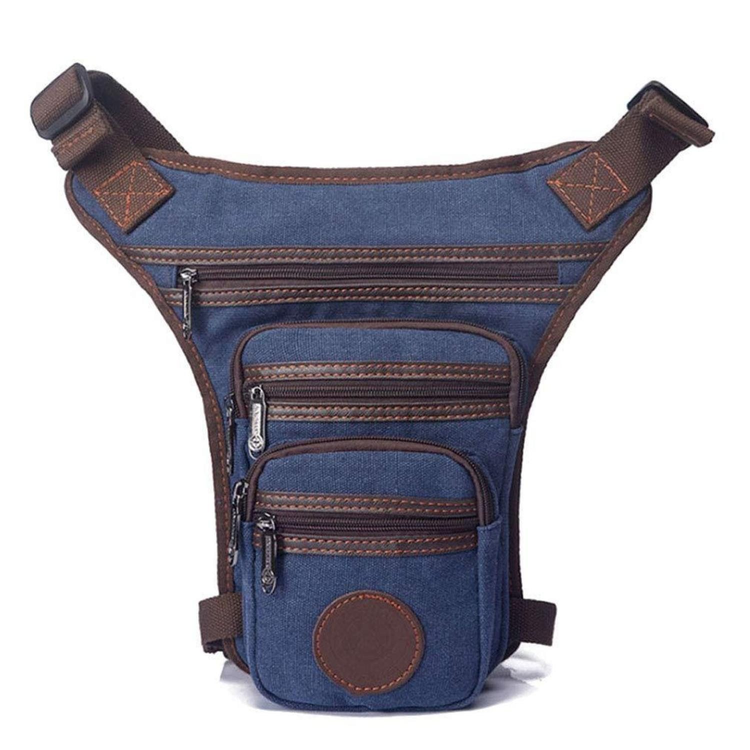 Beintasche Beintasche Motorrad Canvas Bauchtasche Hüfttasche #10navy