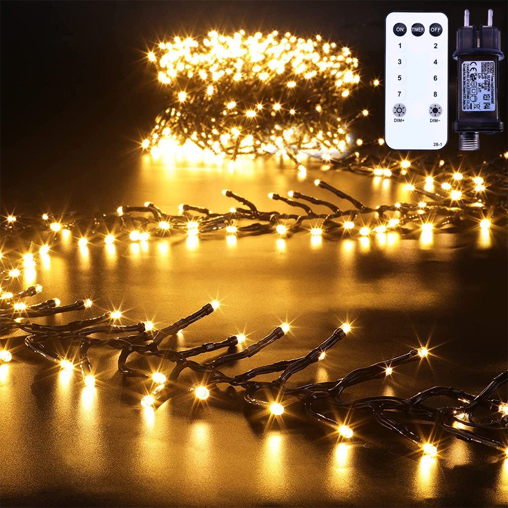 XIIW Dekolicht »LED Cluster Büschel Lichterkette 1000 LEDs 20M