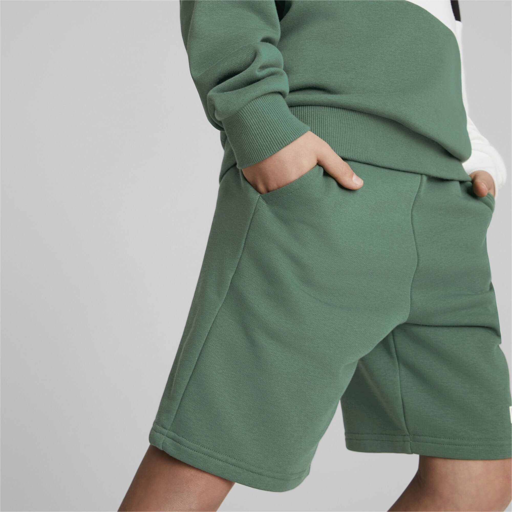 Jungen Two-Tone PUMA Essentials+ Vine Shorts Green Sporthose