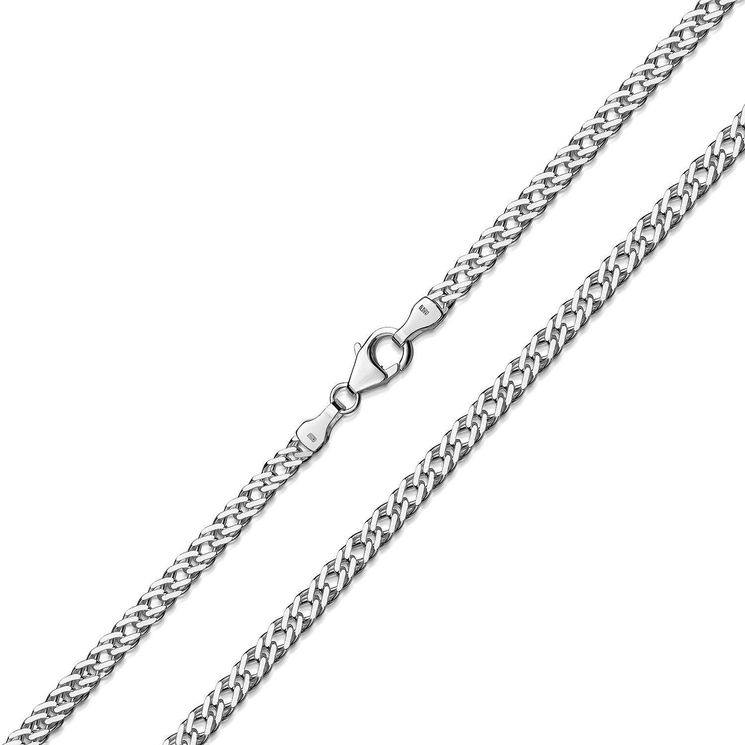 Materia Panzerkette Zwillings-Panzerkette Damen 3,9mm K65, aus 925 Sterling Silber – Bild 3 von 5