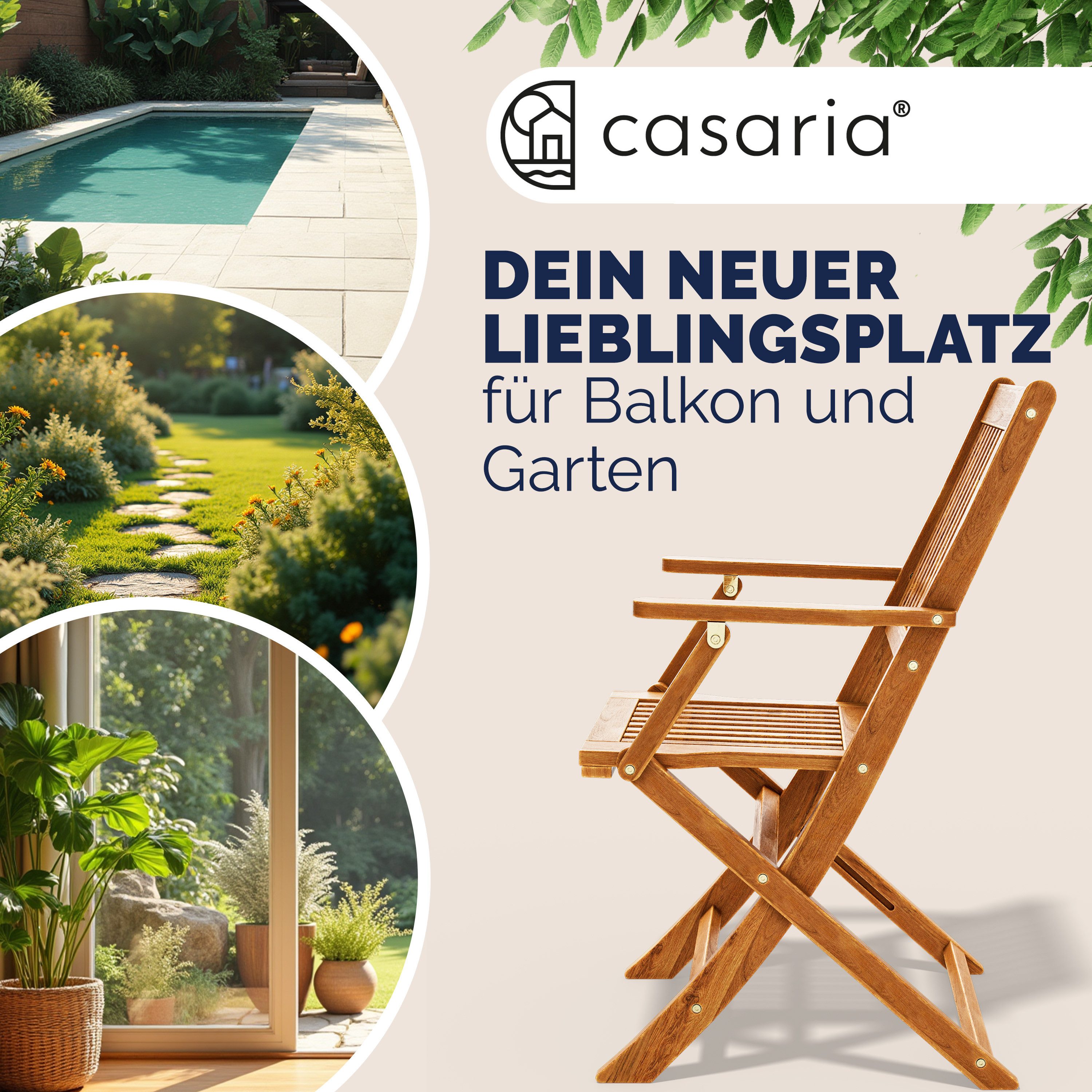 Casaria Klappstuhl, Gartenstuhl Holz FSC®-zertifiziert Akazie günstig online kaufen
