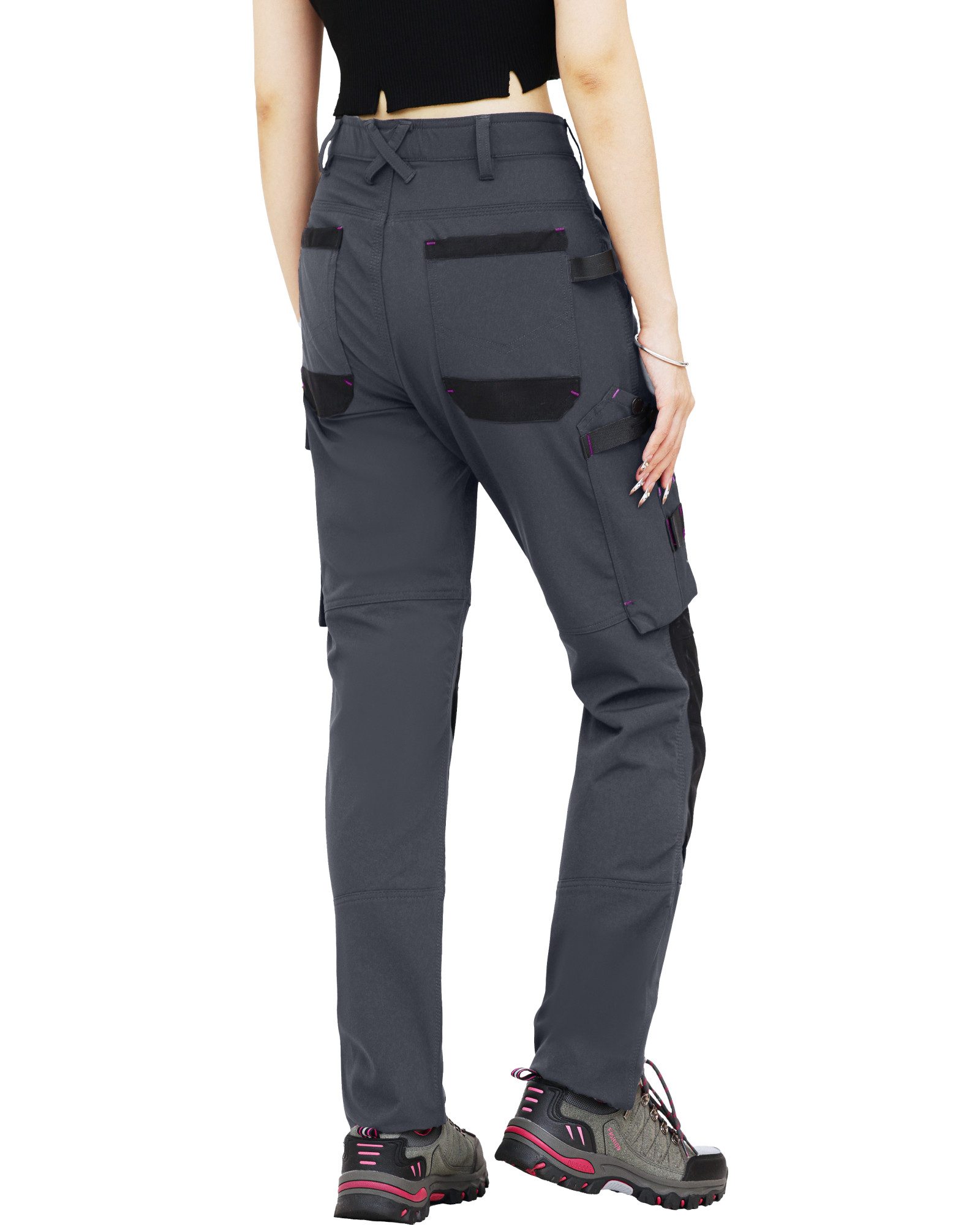 WORK IDEA Arbeitshose Damen Slim-Fit Stretch Arbeitshose, belastete Bereiche aus Cordura (1-tlg) strapazierfähige Eleganz für höchste Ansprüche