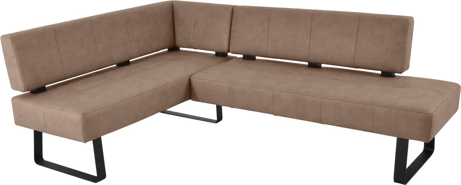 K+W Komfort & Wohnen Eckbank Spider II, Sitzsteppung, bequem durch Sandwichbauweise, 2 Stellmaße