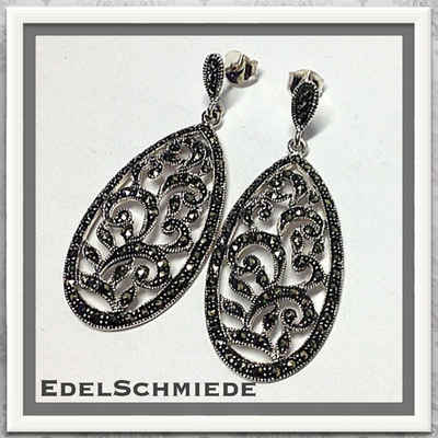 Edelschmiede925 Paar Ohrhänger edle, antikein 925 Silber mit Markasit (k. A)