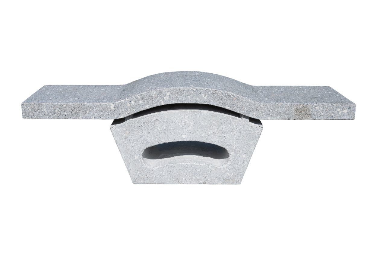 IDYL Gartenbank Granit Stein Naturstein Sitzbank Wellenform, Granitstein – ein Naturprodukt sehr robust – witterungsbeständig