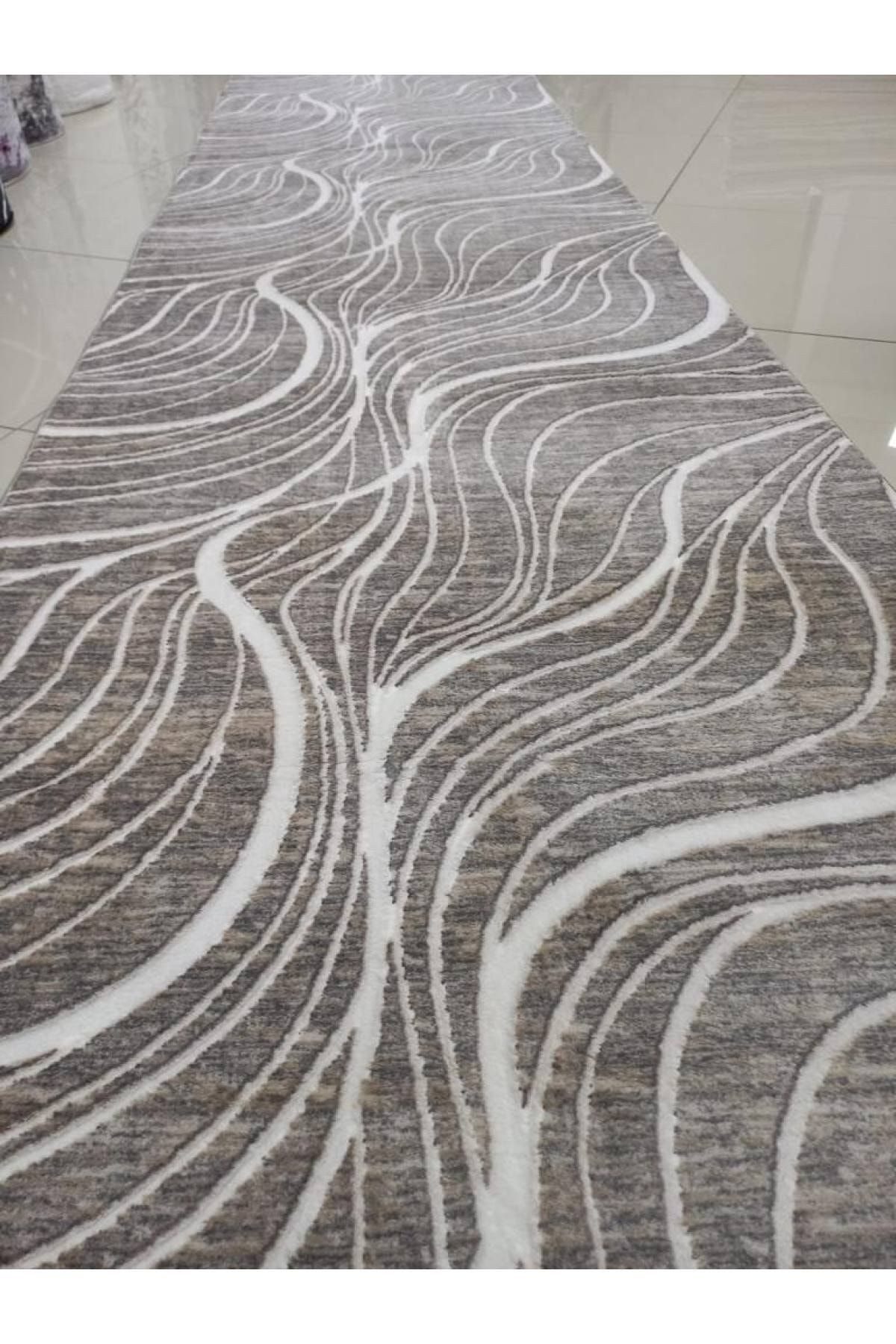 en.casa Läufer, rechteckig, rutschhemmend, waschbar, 7 mm Flor, grau 88785241