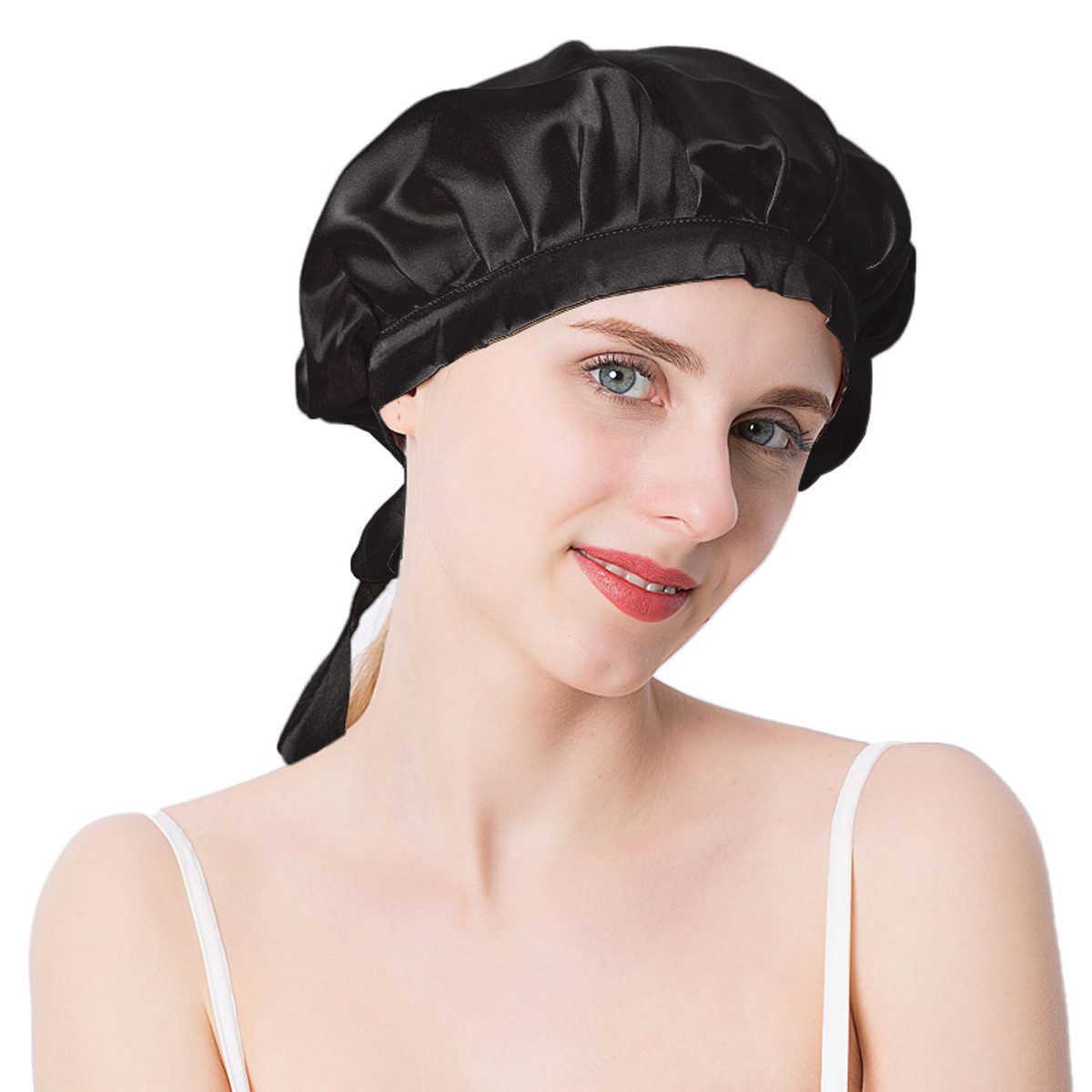 Duschhaube 100% Maulbeerseide Schlafmütze