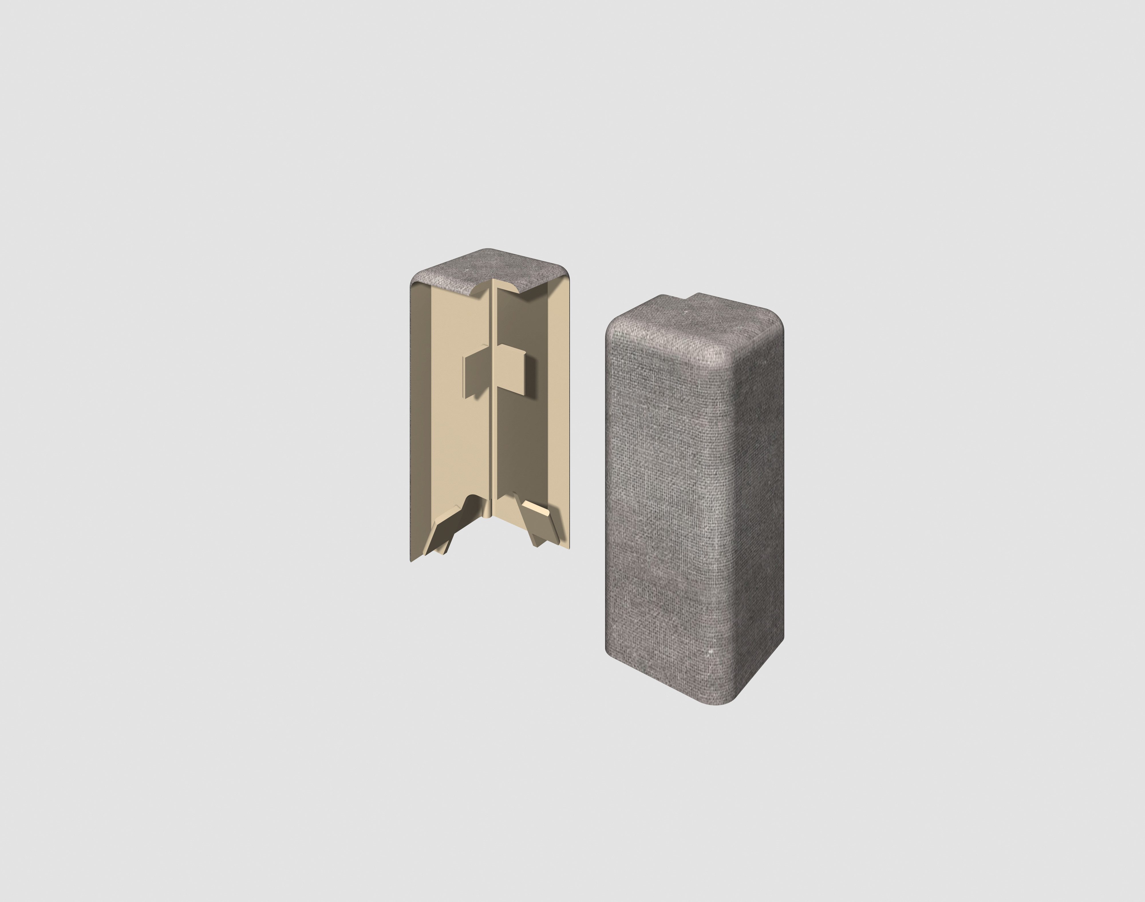 EGGER Sockelleisten-Aussenecke Stein grau, L: 1.6 cm, H: 5.9 cm, 2-St., neues kubisches Profil, 2 Stück