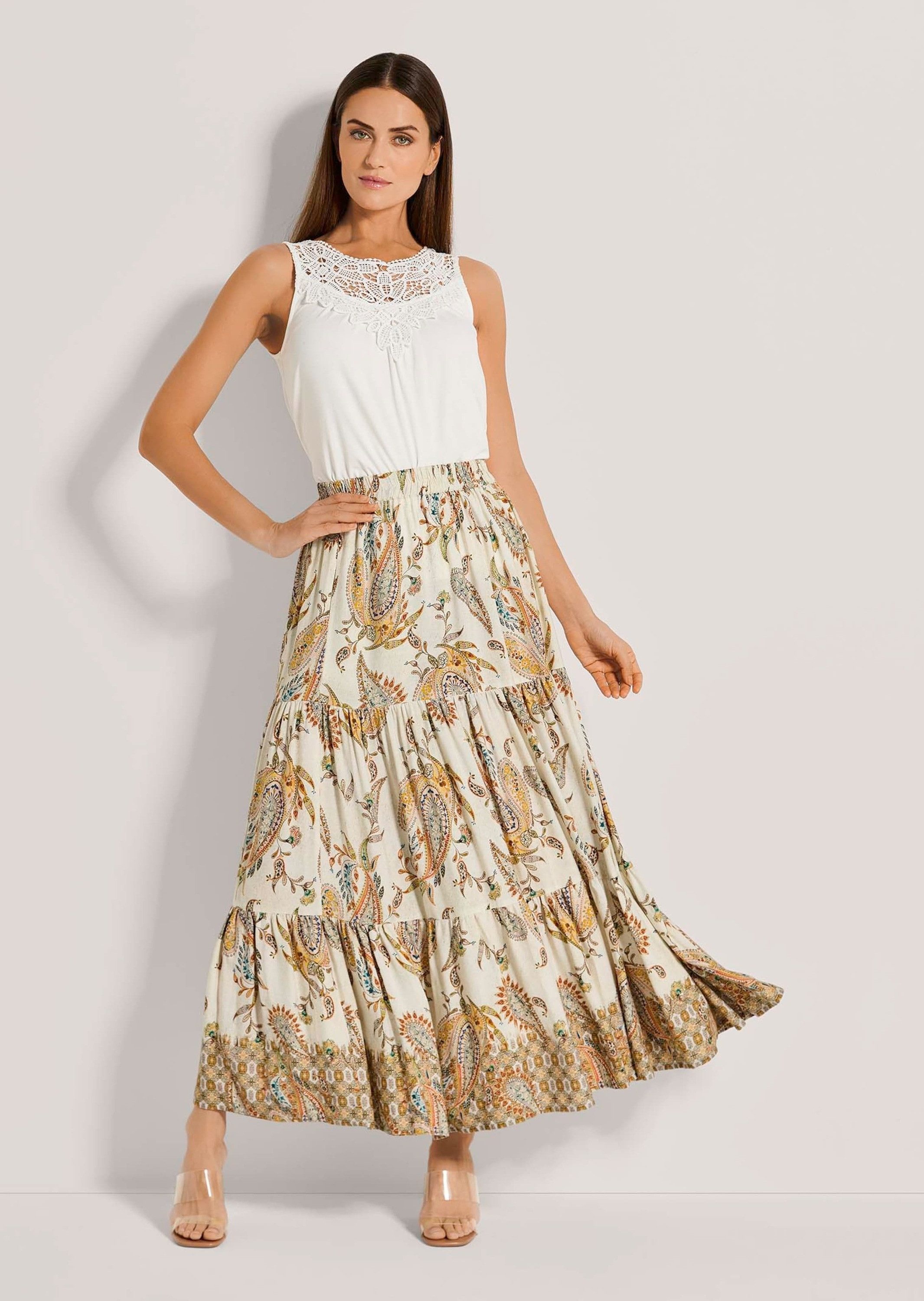 MADELEINE Maxirock Bedruckter Rock zum Schlüpfen