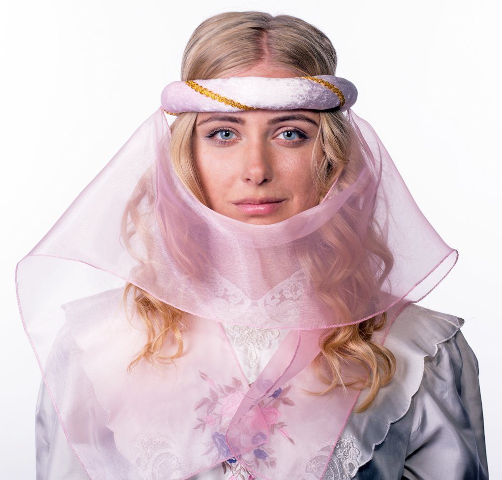 Kostüm Mittelalter Haarband Helena für Damen - Rosa Gold