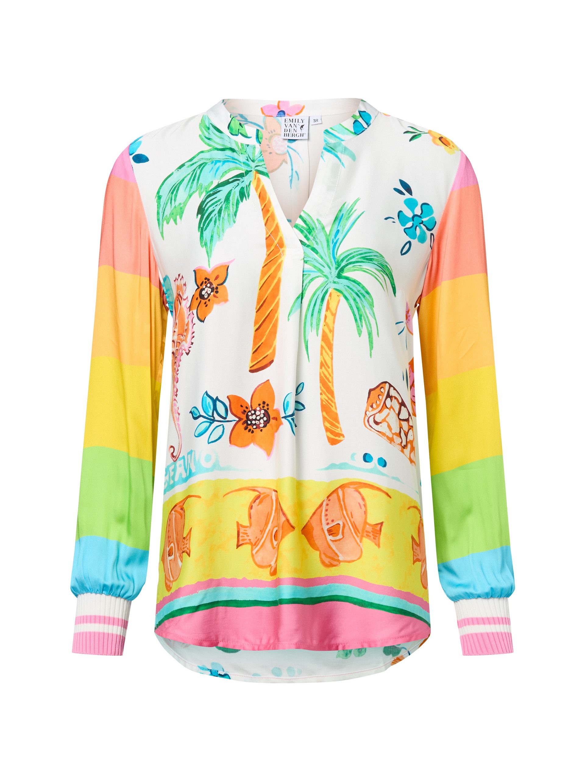 Shirtbluse Multi Beach Comic