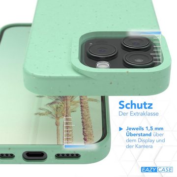 EAZY CASE Handyhülle Bio Case für Apple iPhone 15 Pro 6,1 Zoll, Slimcover aus Pflanzenfasern Schutzhülle kratzfest phone case Grün