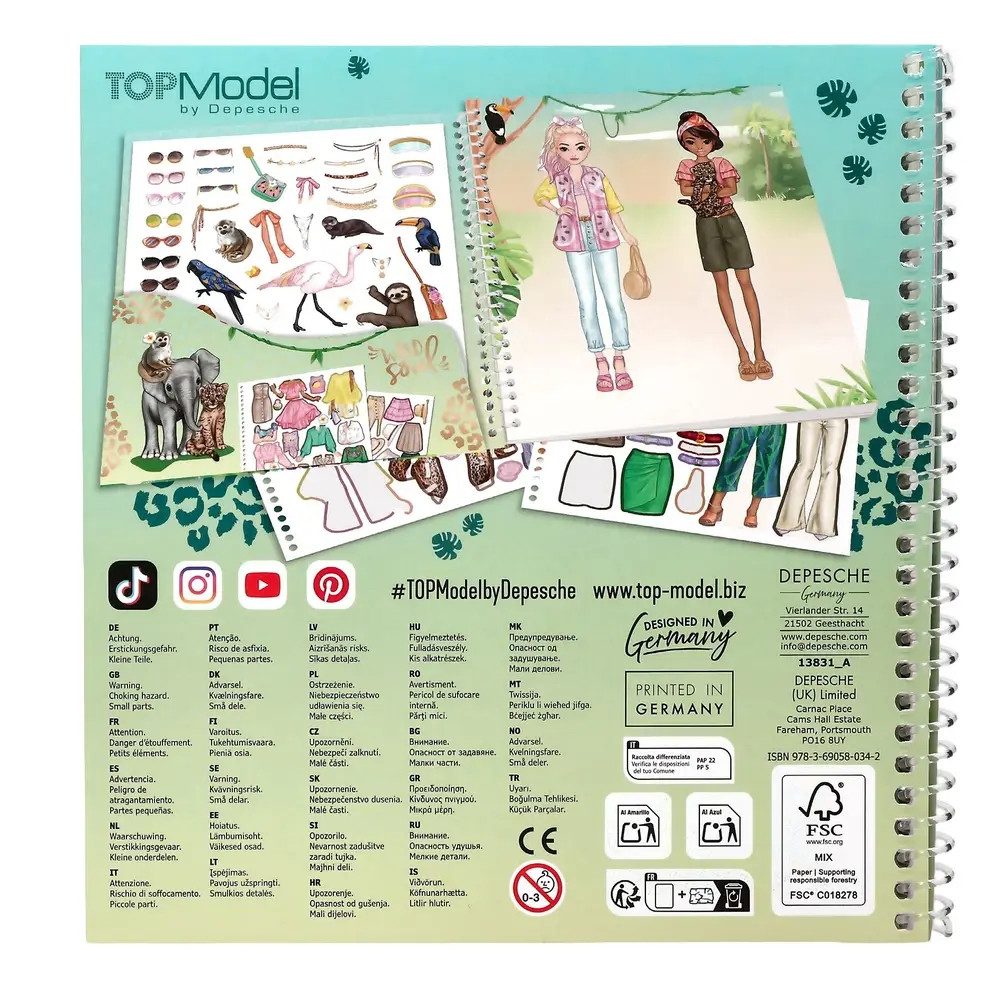 Depesche Poesiealbum TOPModel Dress Me Up Stickerbuch Safari