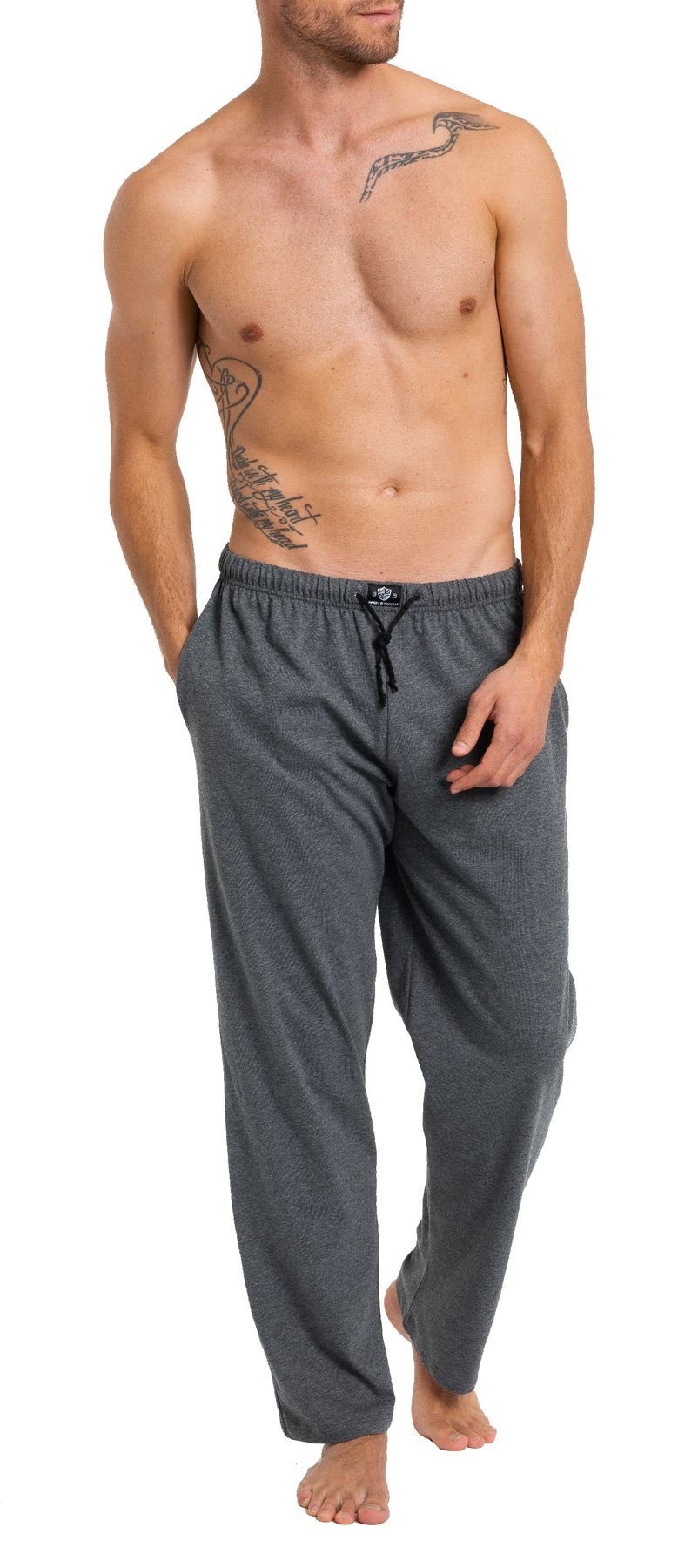 HAASIS Bodywear 1919 Pyjamahose Herren Jerseyhose 77116873-carbon (1-tlg) hochwertige Herren Boxershorts in optimaler Passform