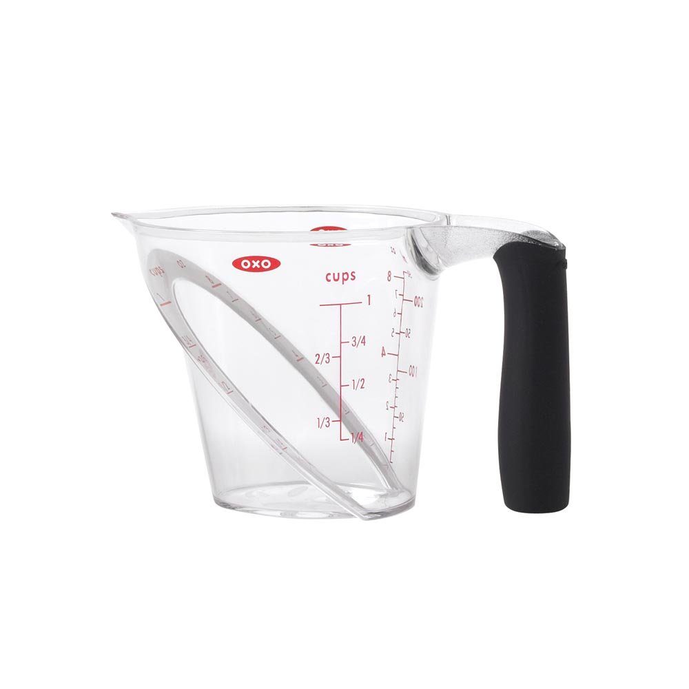 OXO Good Grips Messbecher Abgewinkelter Messbecher mit Innenskala 1/4, 1/2, oder 1 Liter