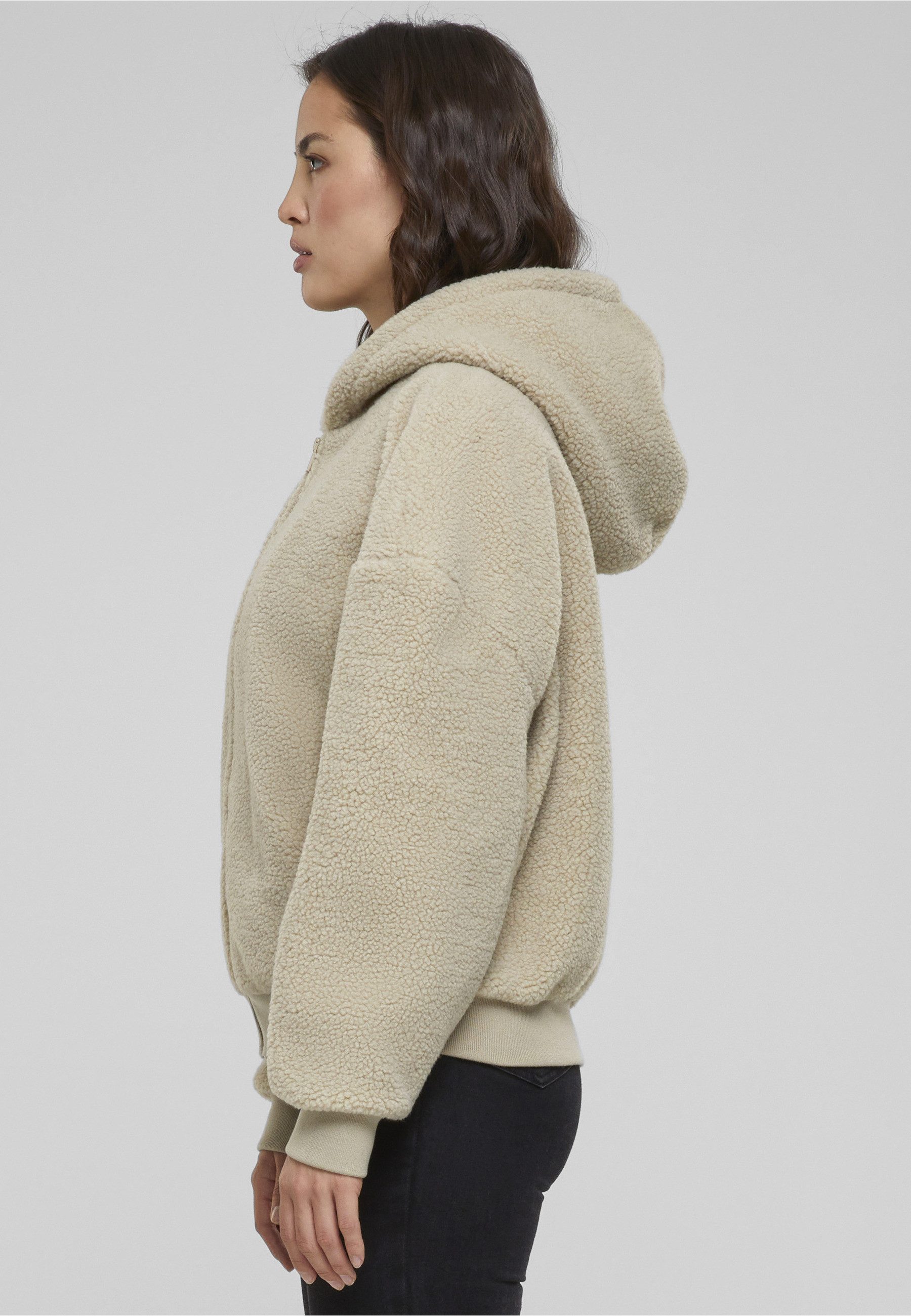 URBAN CLASSICS Sweatjacke Urban Classics Damen Ladies Oversized Sherpa Zip Hoody
