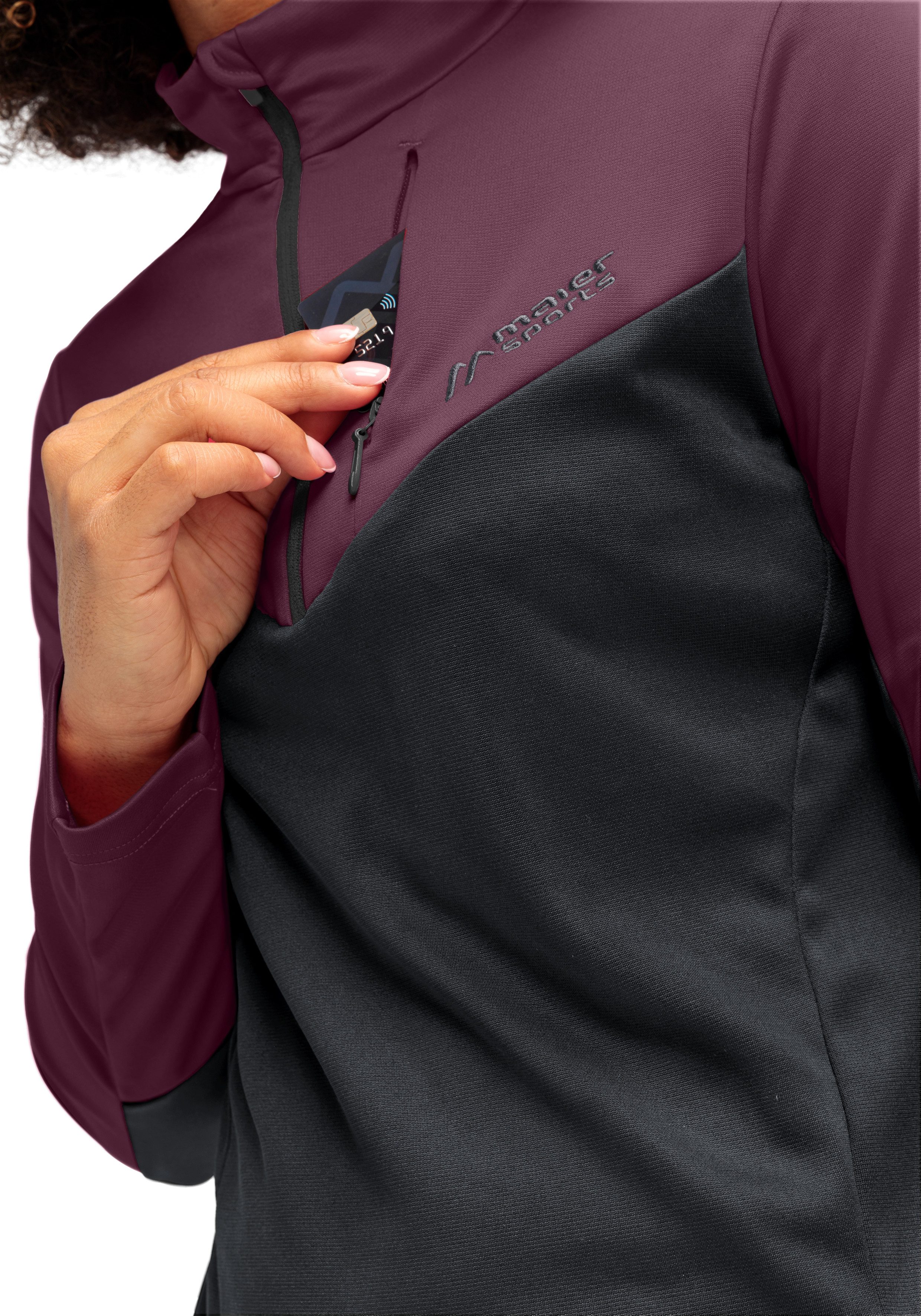 Maier Sports Rollkragenpullover Evii Damen Midlayer, warmes und schnelltrocknendes Fleece