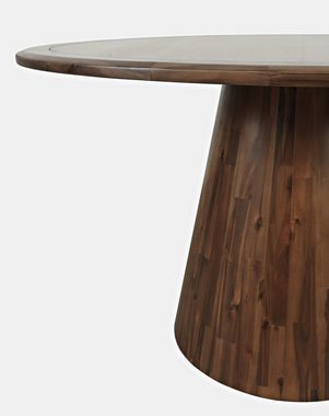Livin Hill Esstisch Avola, Runde Tischplatte, kegelförmiger Fuß, Akazienholz, walnussfarben