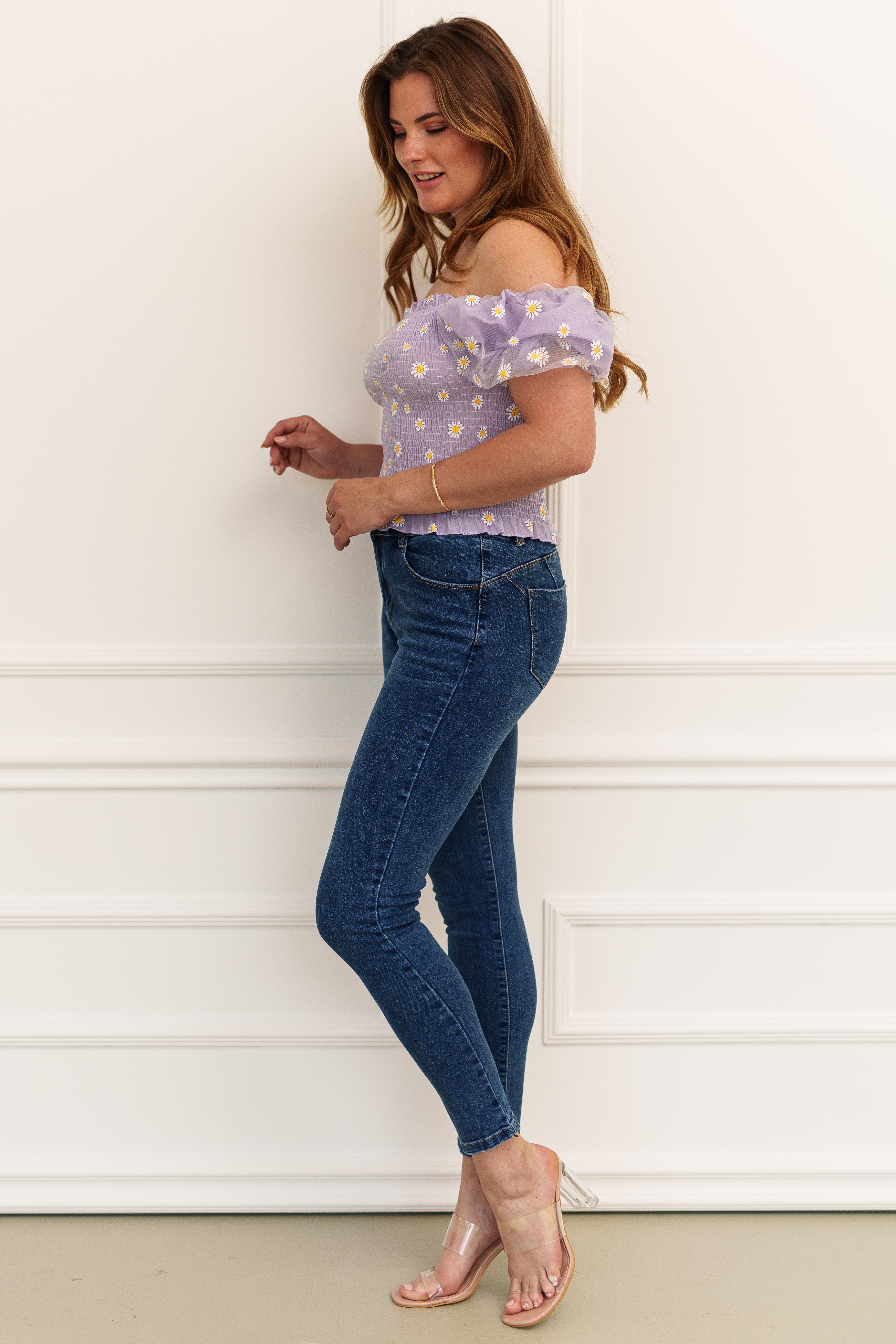 Lelü Fashion Kurzarmbluse mit Volant Print günstig online kaufen