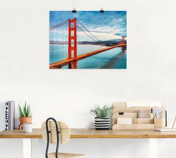 Artland Wandbild Golden Gate Bridge, Brücken (1 St), als Alubild, Outdoorbild, Leinwandbild, Poster, Wandaufkleber