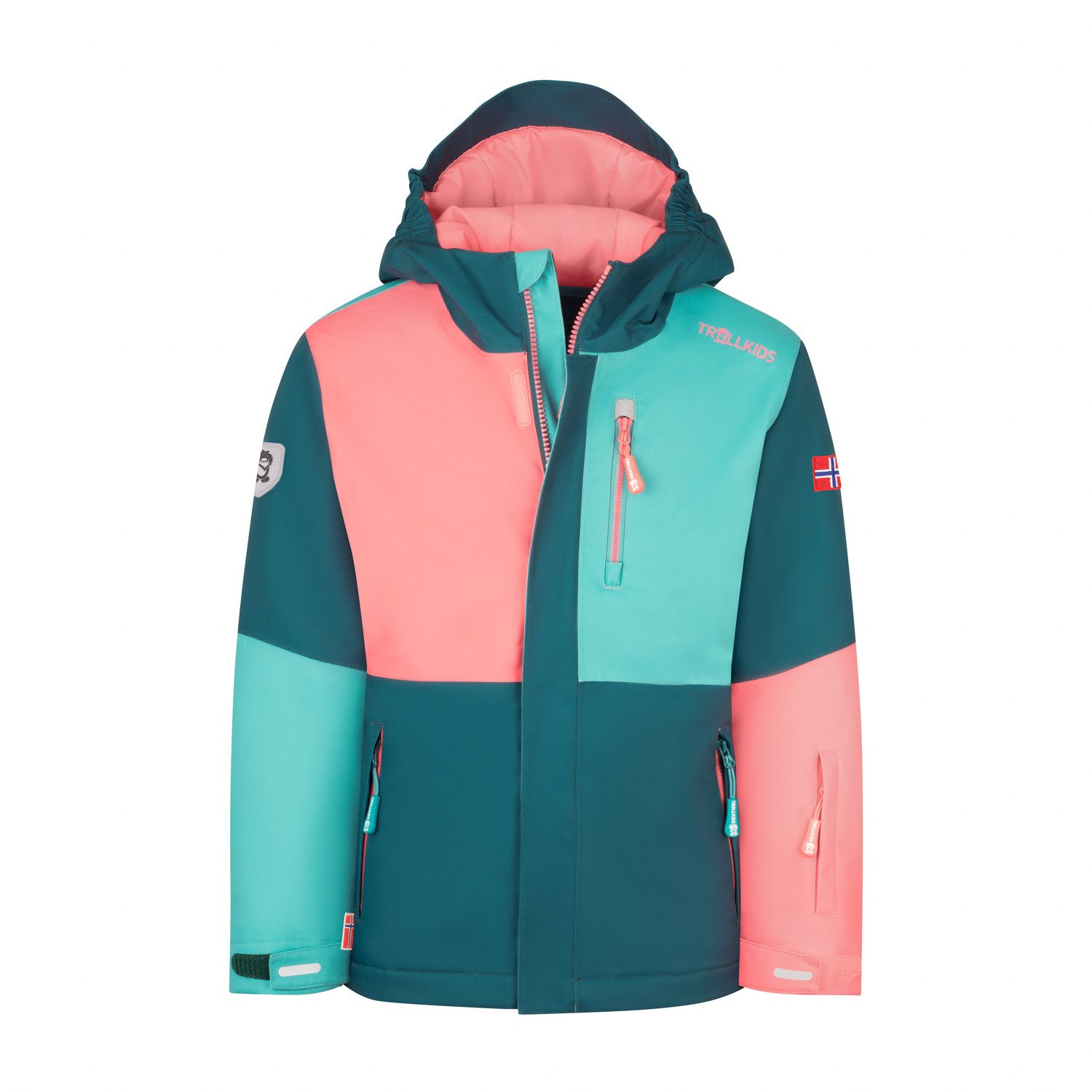 Coralrosa/Mitternachtspetrol/Trockenes Blaugrün