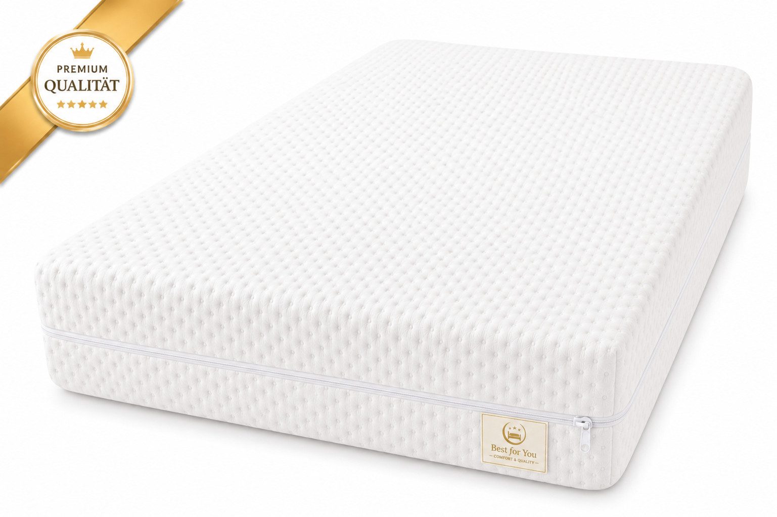 Matratzenschutzbezug Matratzenbezug ab 10 - 25 cm mit Reißverschluss – Allergiker Baumwolle Best for You, Atmungsaktiv, hautfreundlich, allergikergeeignet, waschbar bis 60°C